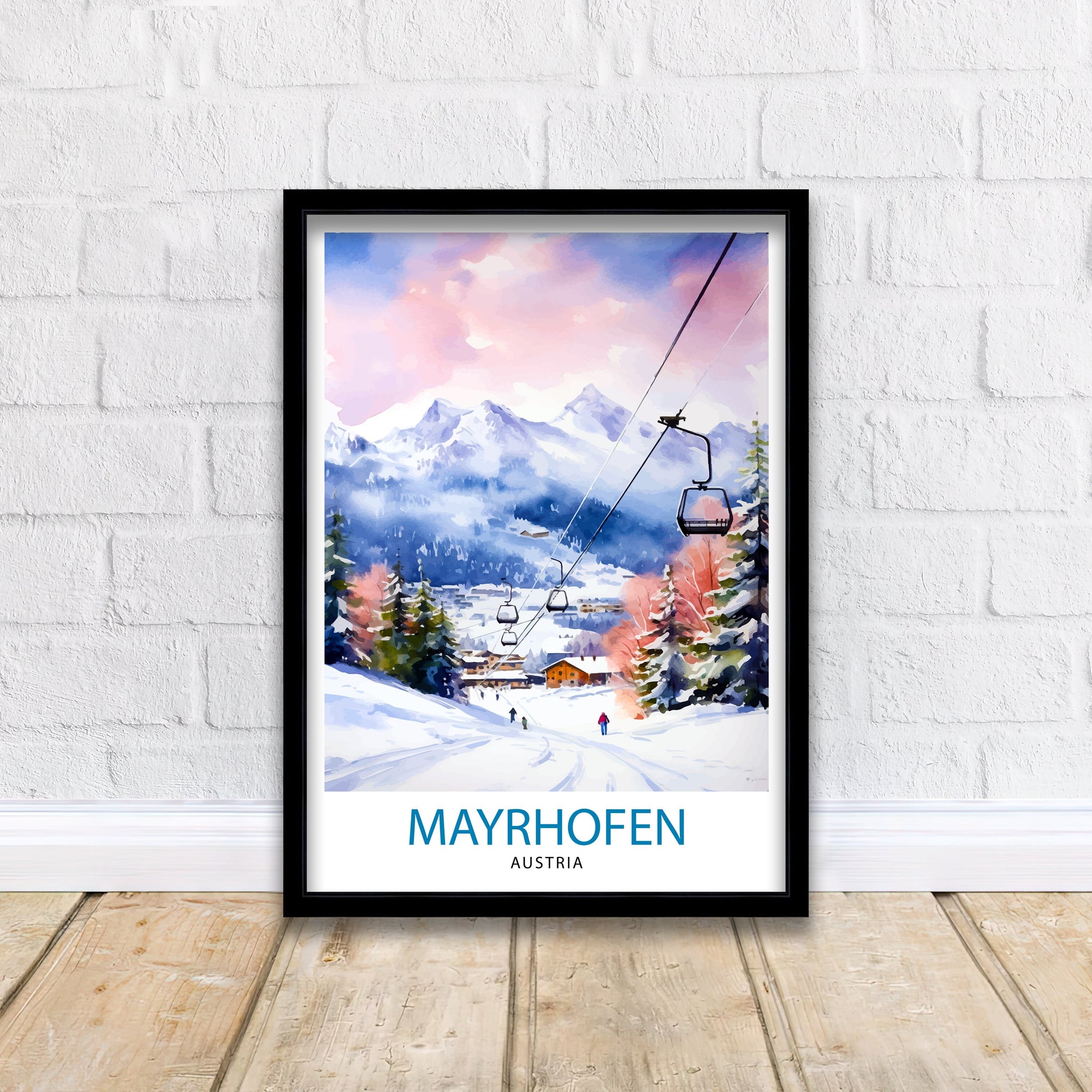 Mayrhofen Austria Print Mayrhofen Decor Mayrhofen Poster Mayrhofen Art Mayrhofen Wall Art Gift for Alpine Fans Mayrhofen Home Decor