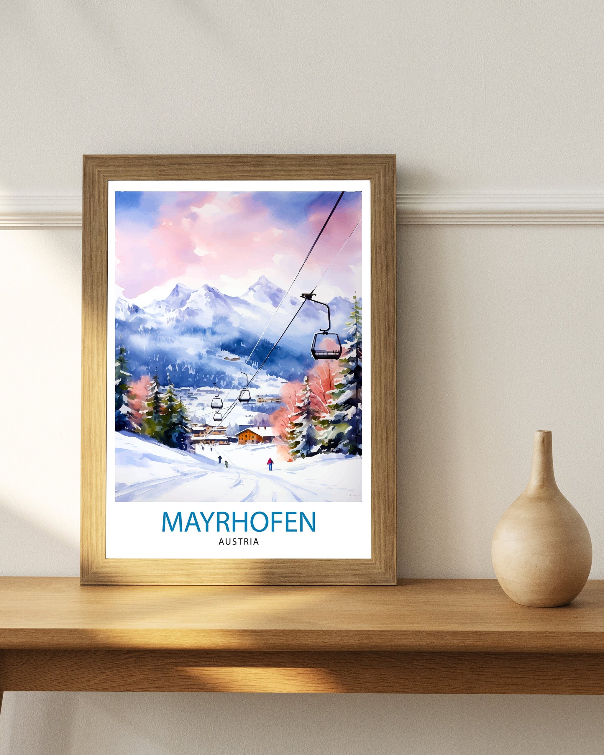 Mayrhofen Austria Print Mayrhofen Decor Mayrhofen Poster Mayrhofen Art Mayrhofen Wall Art Gift for Alpine Fans Mayrhofen Home Decor