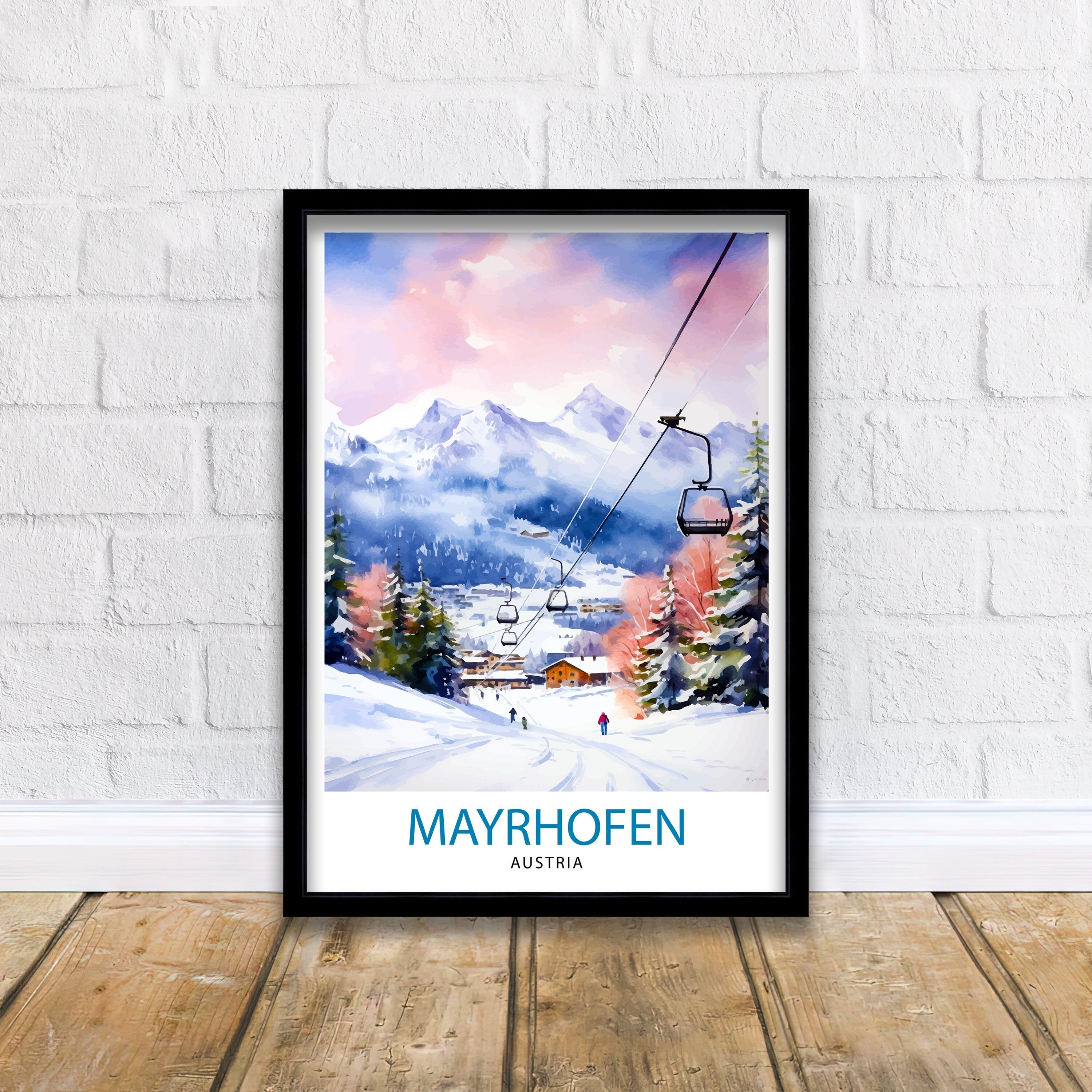 Mayrhofen Austria Print Mayrhofen Decor Mayrhofen Poster Mayrhofen Art Mayrhofen Wall Art Gift for Alpine Fans Mayrhofen Home Decor