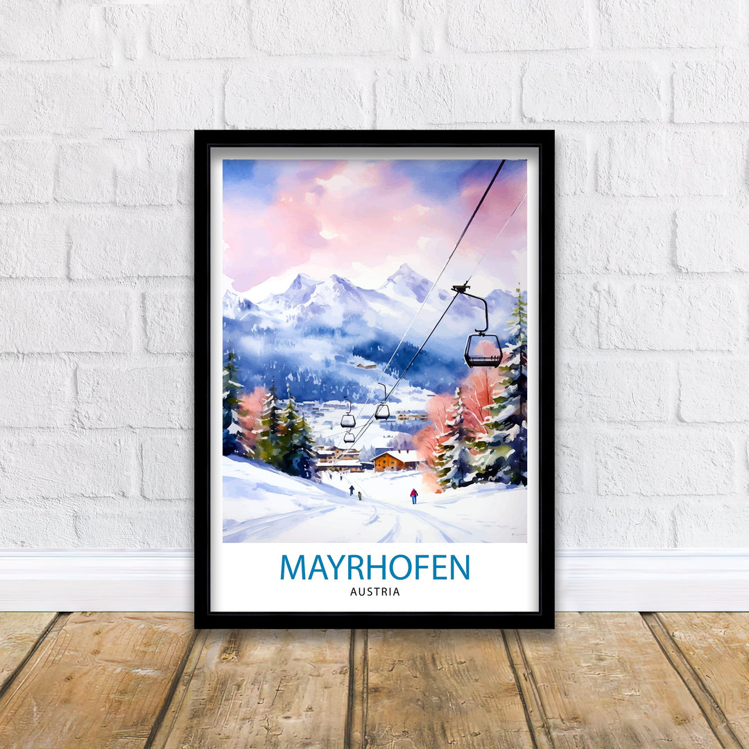 Mayrhofen Austria Poster Mayrhofen Decor Mayrhofen Poster Mayrhofen Art Mayrhofen Wall Art Gift for Alpine Fans Mayrhofen Home Decor