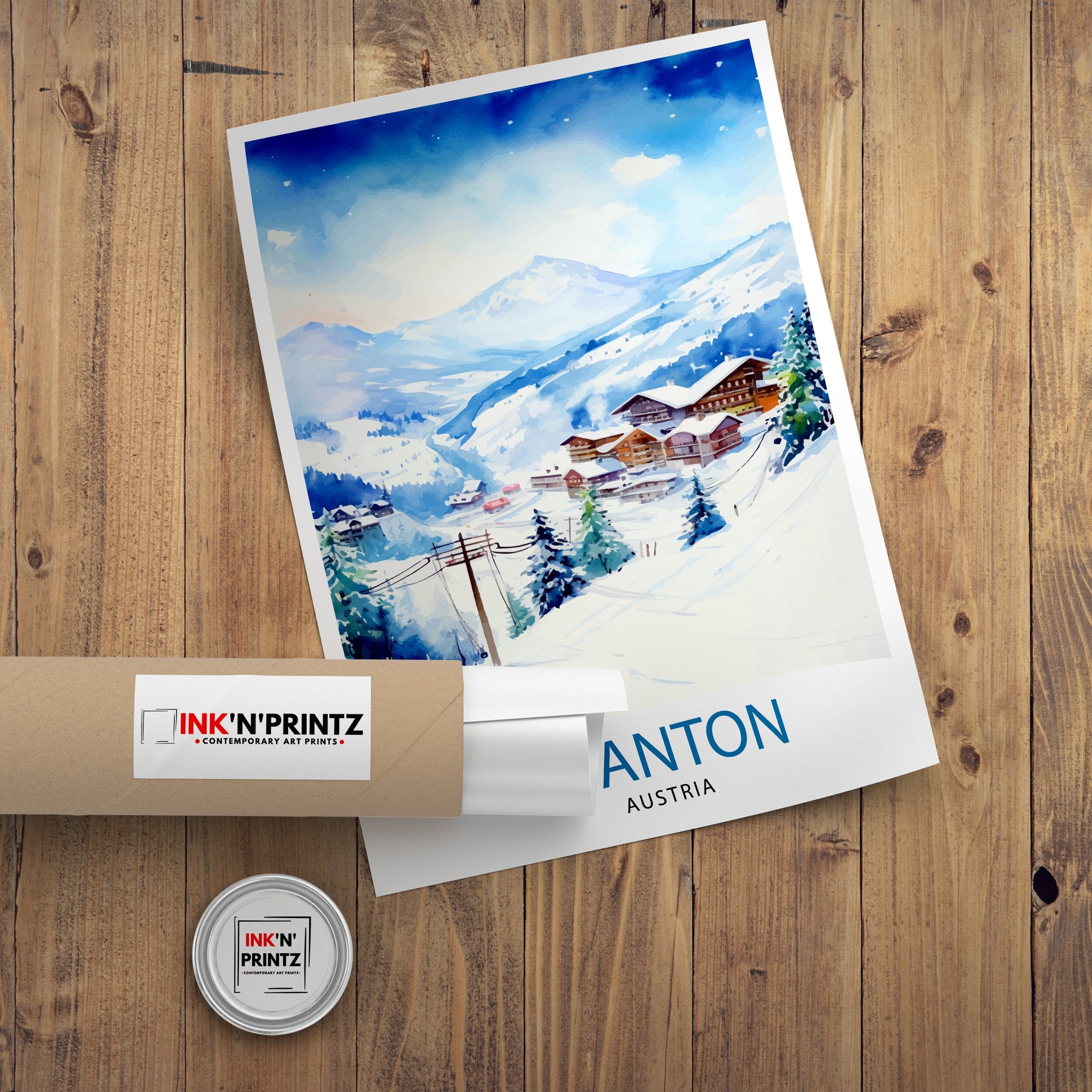 St Anton Austria Print St Anton Decor St Anton Poster St Anton Art St Anton Wall Art Gift for Ski Aficionados St Anton Home Decor