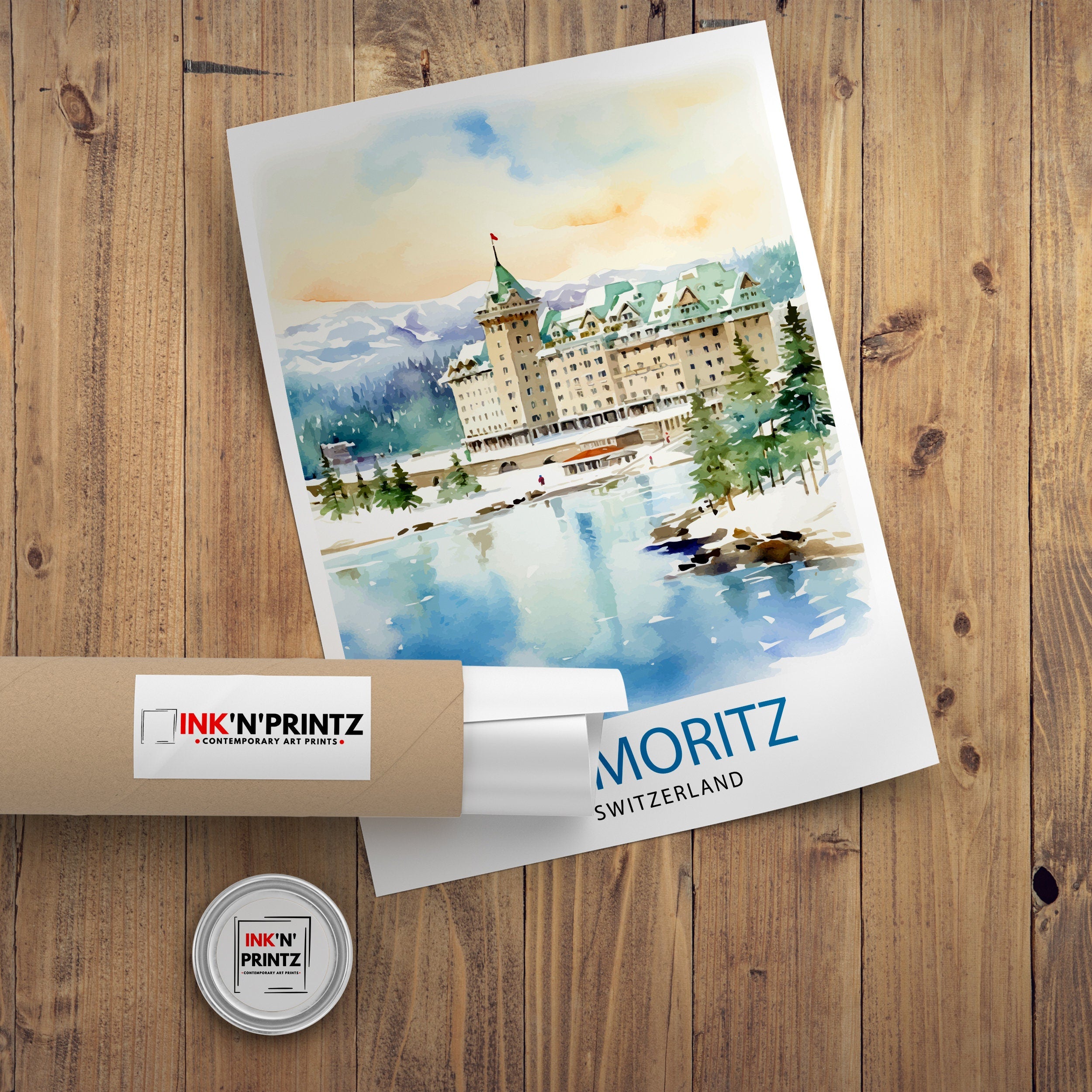 Saint Moritz Switzerland Print Saint Moritz Decor Saint Moritz Poster Saint Moritz Art Saint Moritz Wall Art Gift for Alpine Lovers Saint