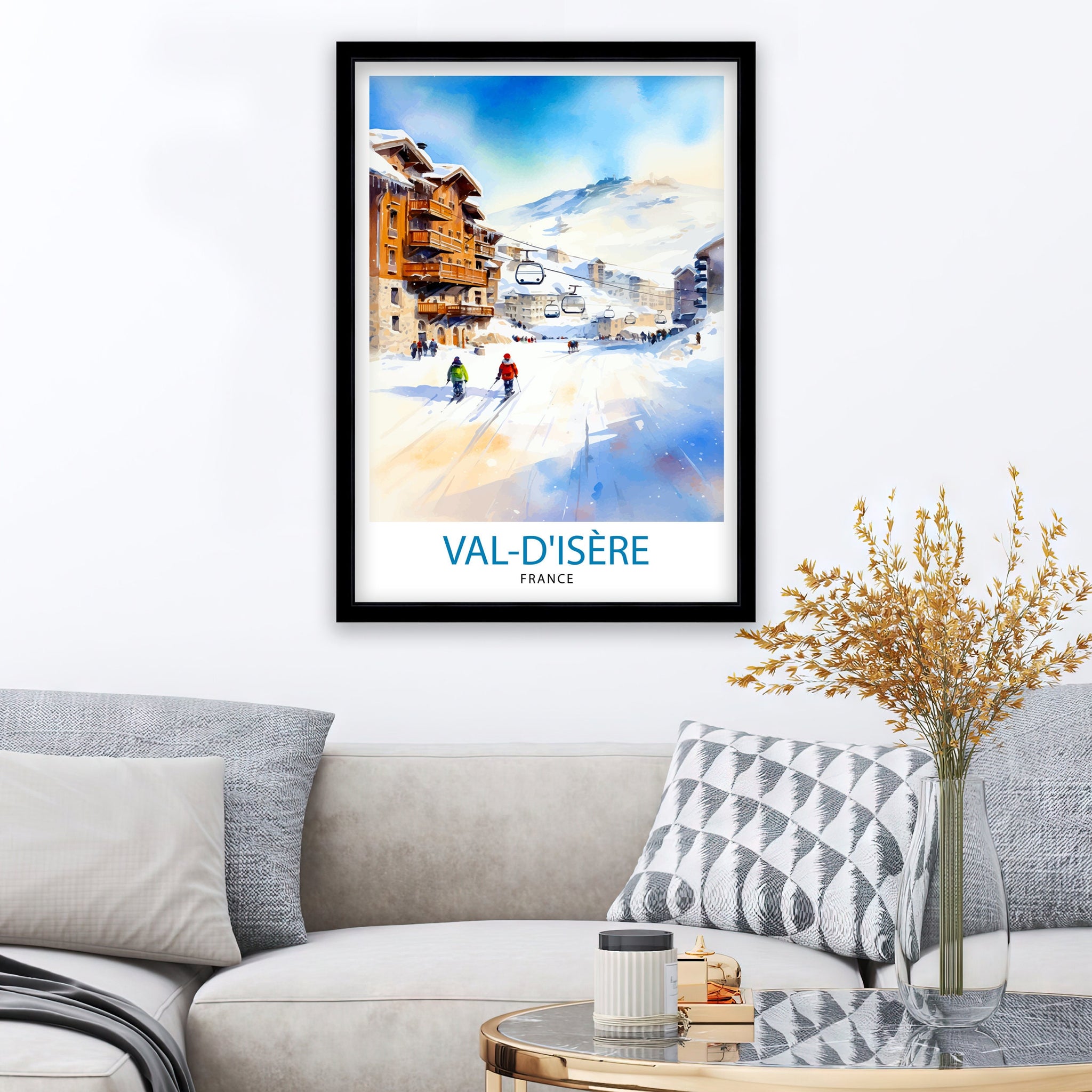 Val-d'Isère France Print Val-d'Isère Decor Val-d'Isère Poster Val-d'Isère Art Val-d'Isère Wall Art Gift for Ski Buffs Val-d'Isère Home Decor