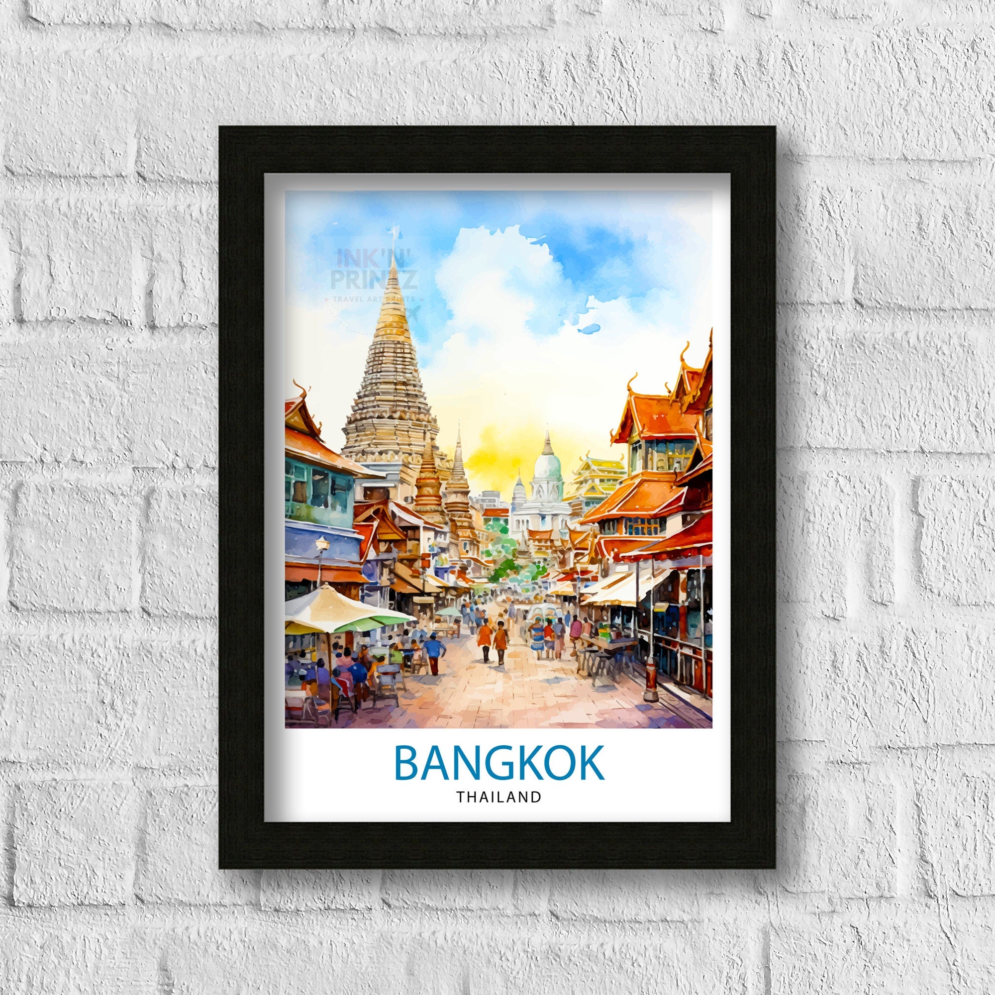 Bangkok Thailand Travel Print Bangkok Wall Decor Thailand Illustration Bangkok Travel Poster Gift for Thailand Travel Thailand Home Decor