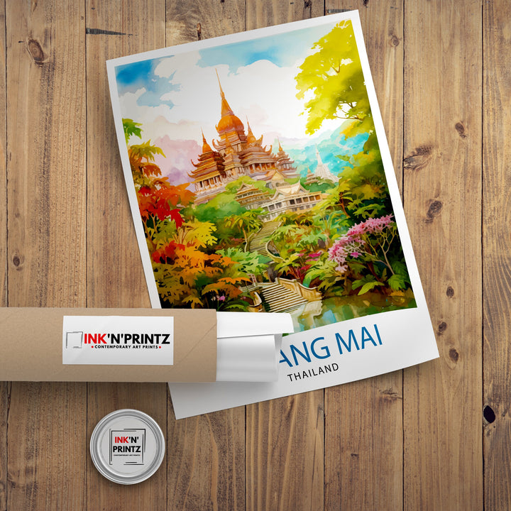 Chiang Mai Thailand Travel Poster Chiang Mai