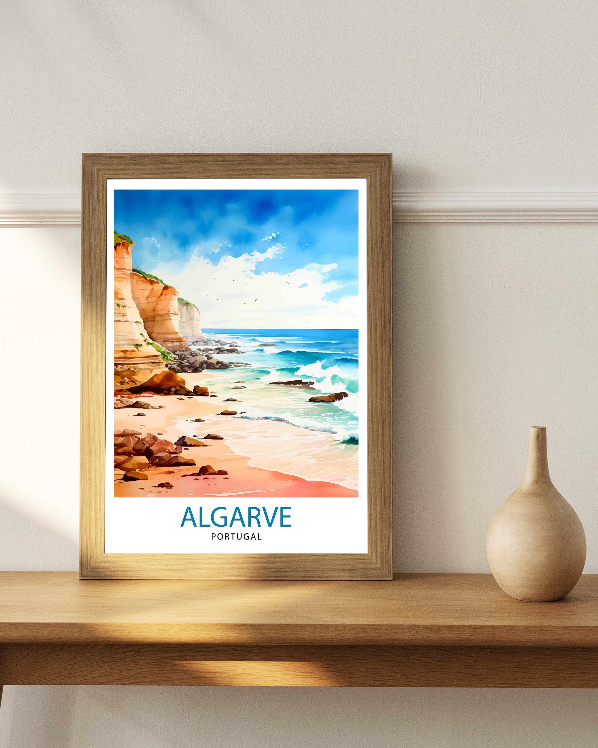 Algarve Portugal Travel Print Algarve Wall Decor Algarve Poster Portugal Travel Prints Algarve Art Print Algarve Illustration Algarve Wall