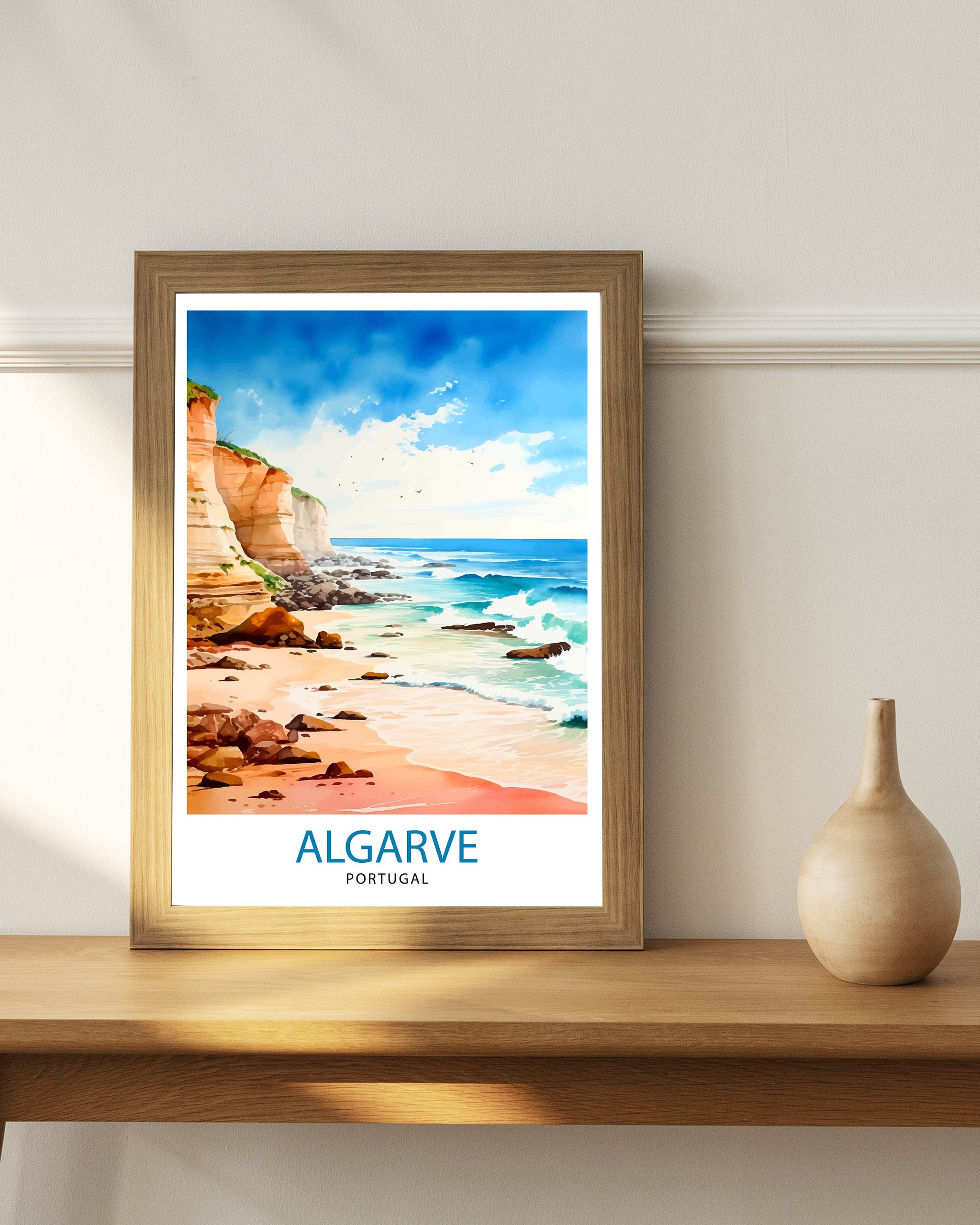 Algarve Portugal Travel Print Algarve Wall Decor Algarve Poster Portugal Travel Prints Algarve Art Print Algarve Illustration Algarve Wall