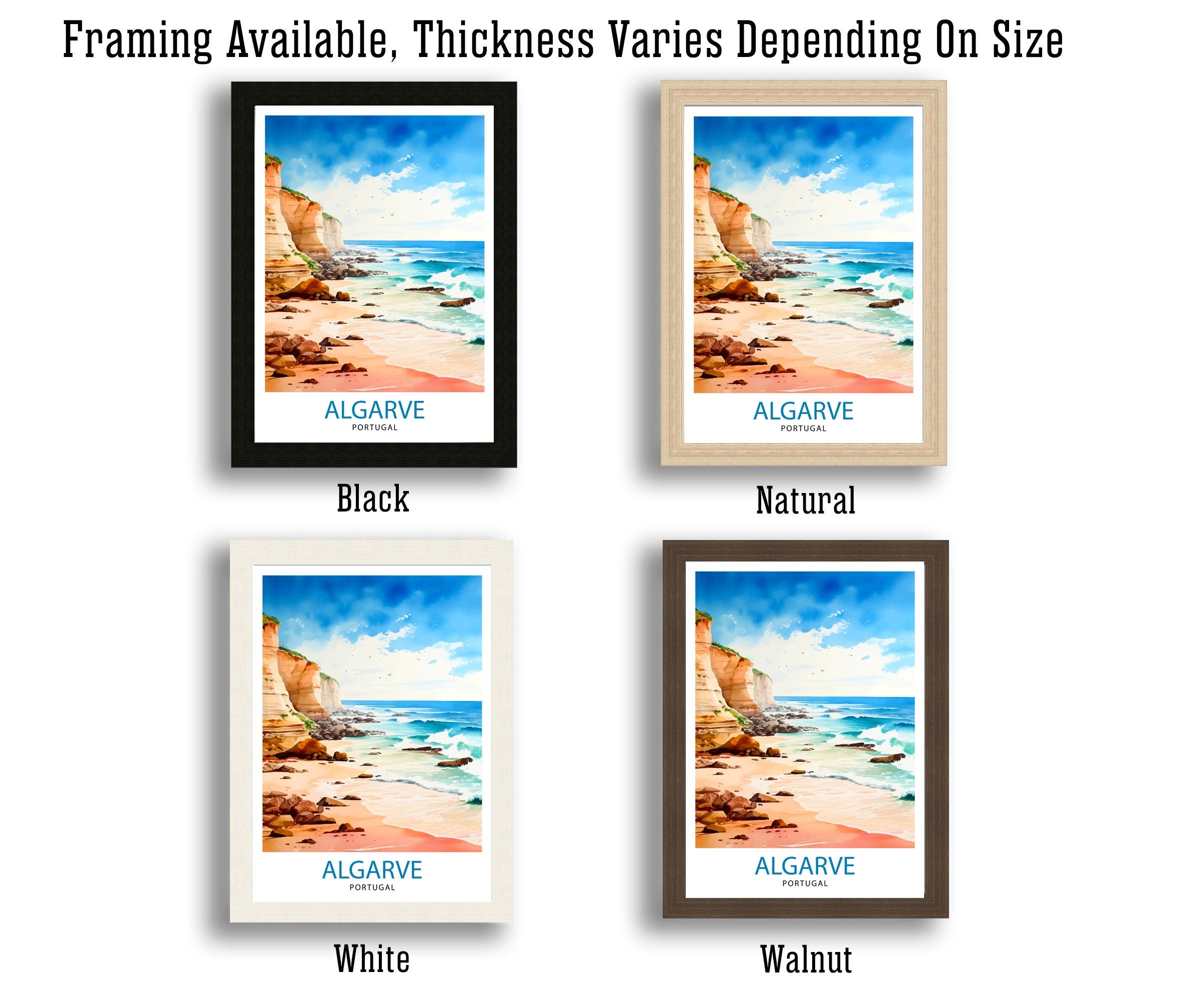 Algarve Portugal Travel Print Algarve Wall Decor Algarve Poster Portugal Travel Prints Algarve Art Print Algarve Illustration Algarve Wall