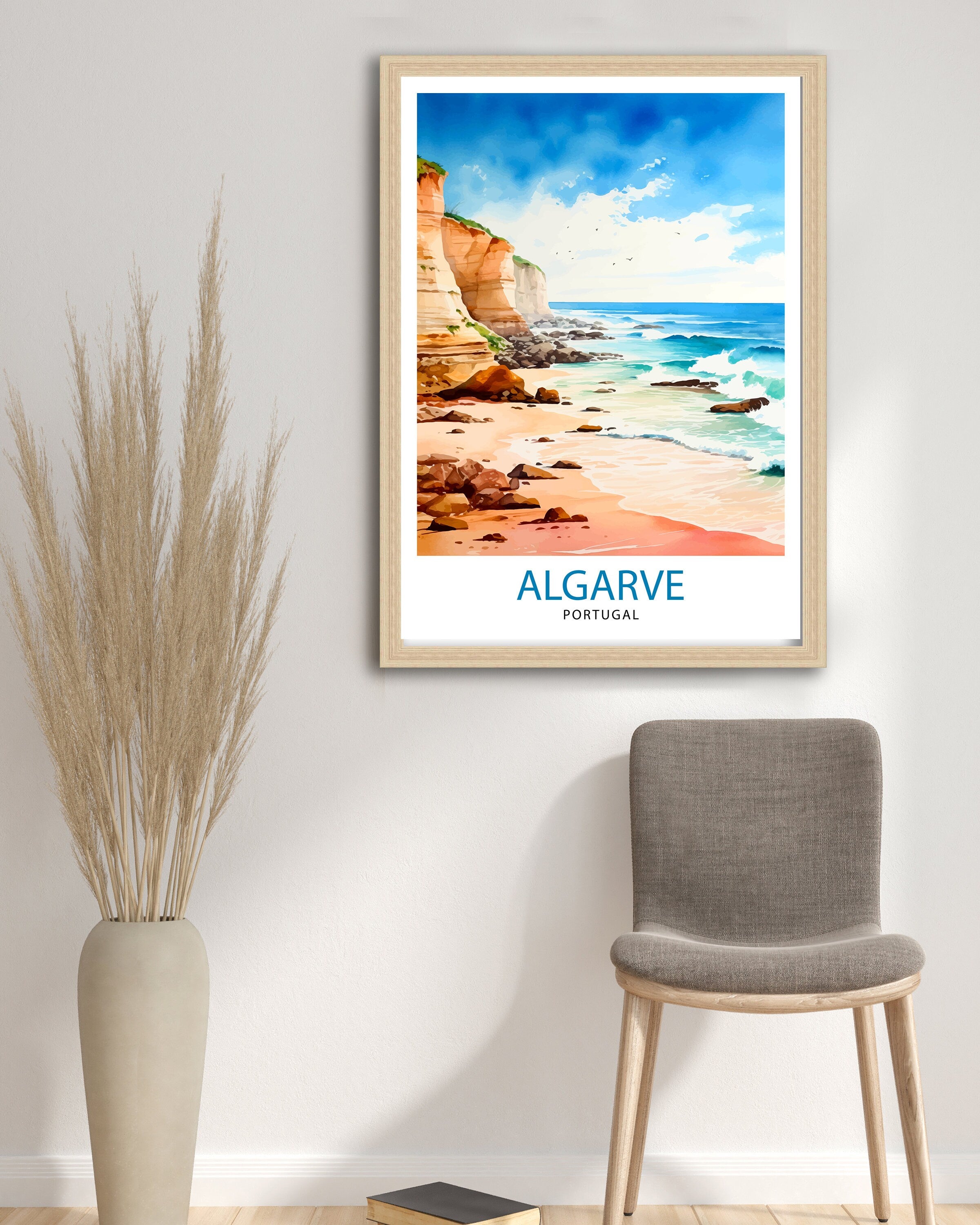 Algarve Portugal Travel Print Algarve Wall Decor Algarve Poster Portugal Travel Prints Algarve Art Print Algarve Illustration Algarve Wall