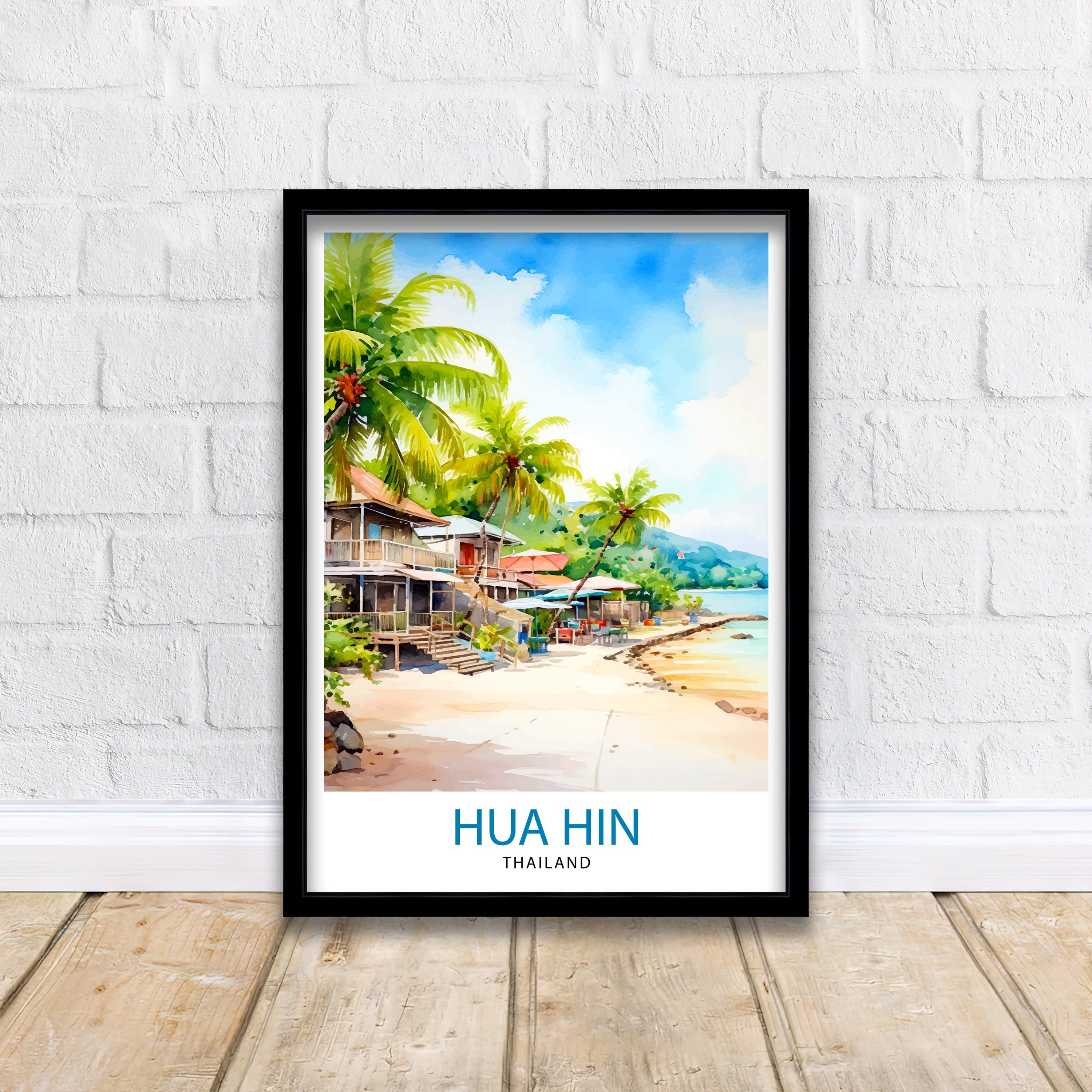 Hua Hin Thailand Travel Print Hua Hin Wall Decor Hua Hin Poster Thailand Travel Prints Hua Hin Art Print Hua Hin Illustration Hua Hin Wall
