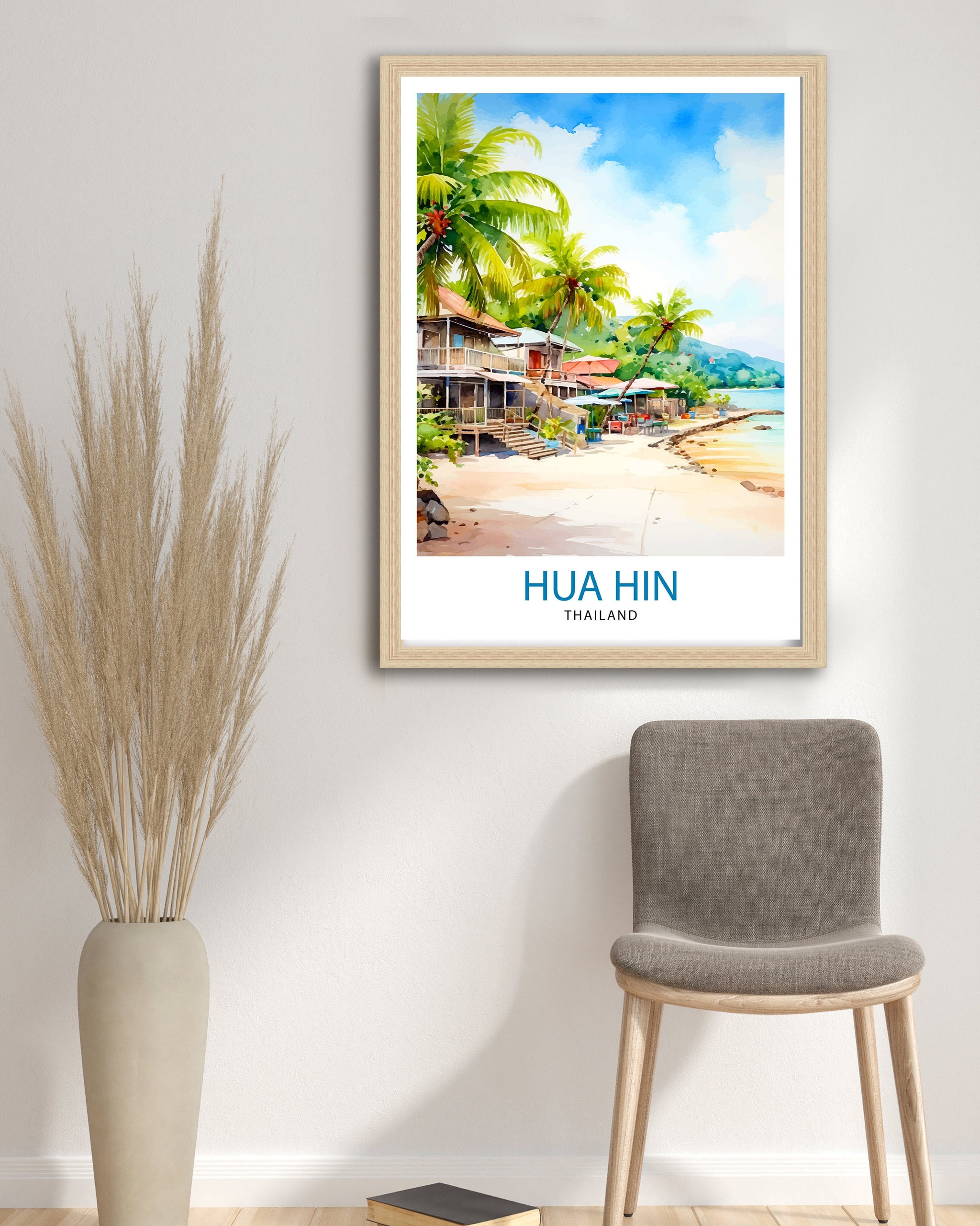 Hua Hin Thailand Travel Print Hua Hin Wall Decor Hua Hin Poster Thailand Travel Prints Hua Hin Art Print Hua Hin Illustration Hua Hin Wall