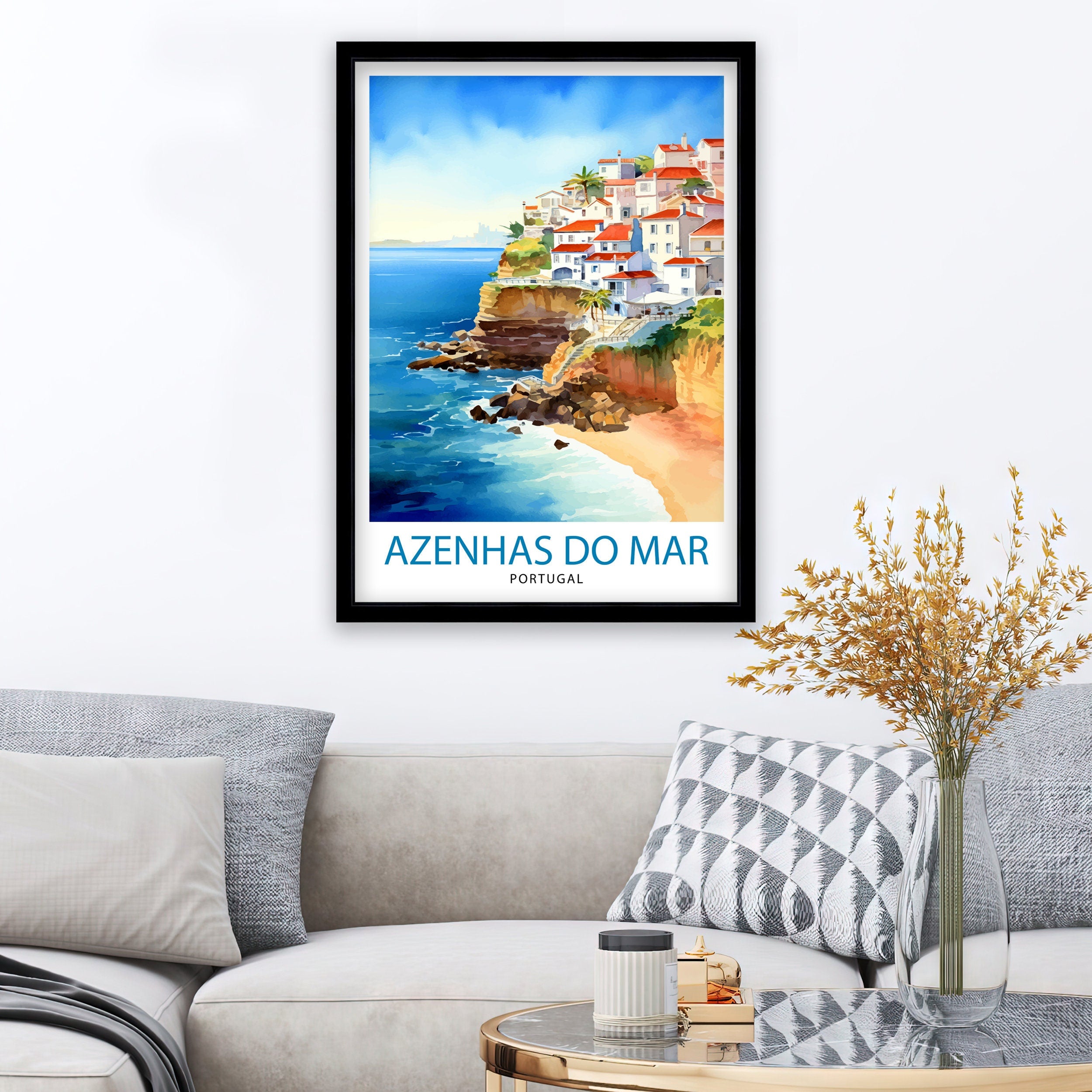 Azenhas do Mar Portugal Print Azenhas Decor Azenhas Poster Azenhas Art Azenhas Wall Art Gift for Coastal Lovers Azenhas Home Decor