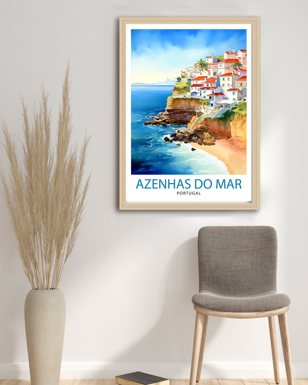 Azenhas do Mar Portugal Poster Azenhas Decor Azenhas Poster Azenhas Art Azenhas Wall Art Gift for Coastal Lovers Azenhas Home Decor