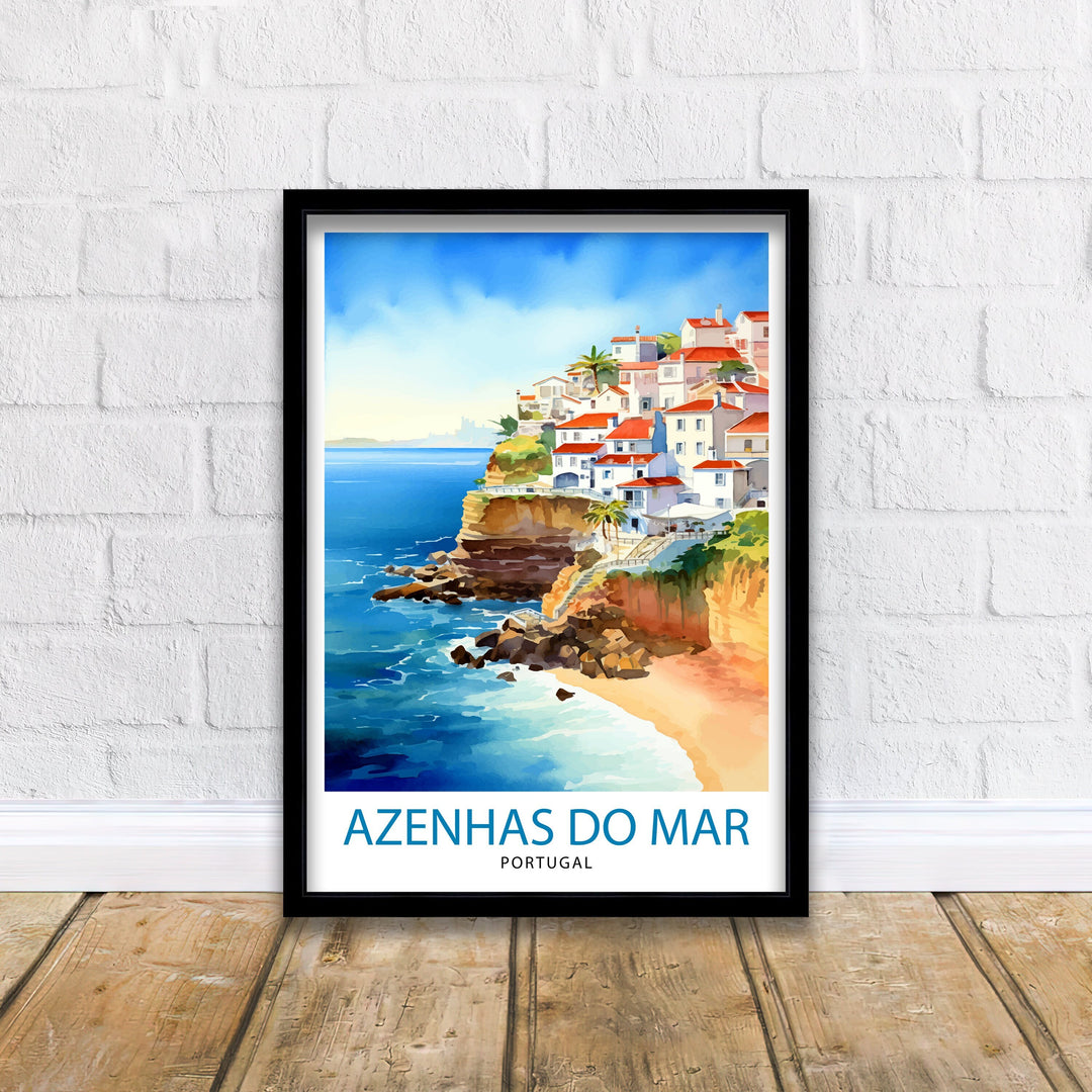 Azenhas do Mar Portugal Poster Azenhas Decor Azenhas Poster Azenhas Art Azenhas Wall Art Gift for Coastal Lovers Azenhas Home Decor