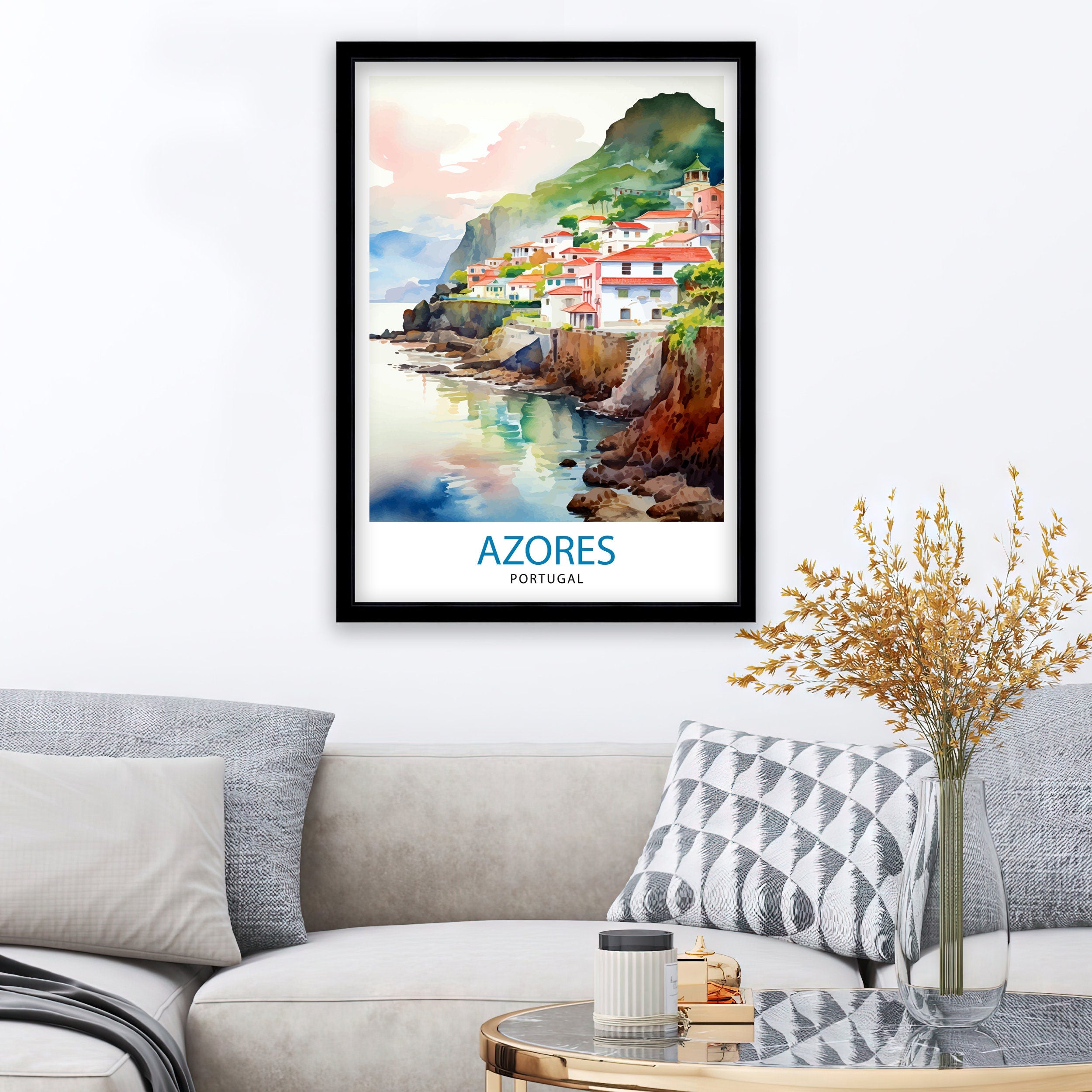 Azores Portugal Print Azores Decor Azores Poster Azores Art Azores Wall Art Gift for Nature Enthusiasts Azores Home Decor