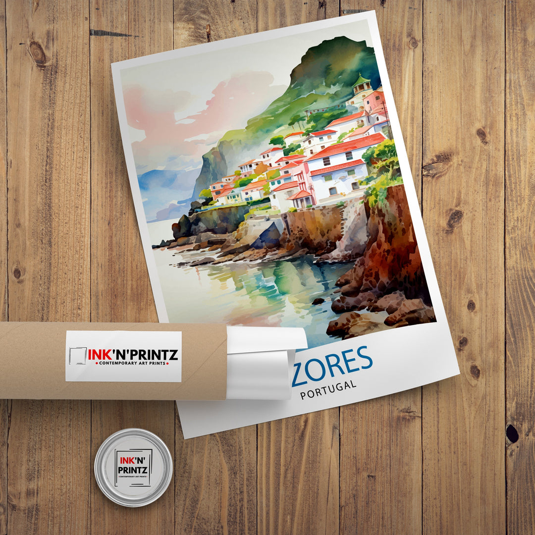 Azores Portugal Poster Azores Decor Azores Poster Azores Art Azores Wall Art Gift for Nature Enthusiasts Azores Home Decor