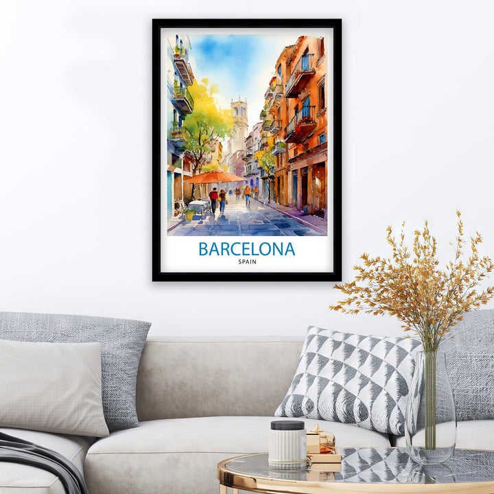 Barcelona Spain Travel Poster Barcelona