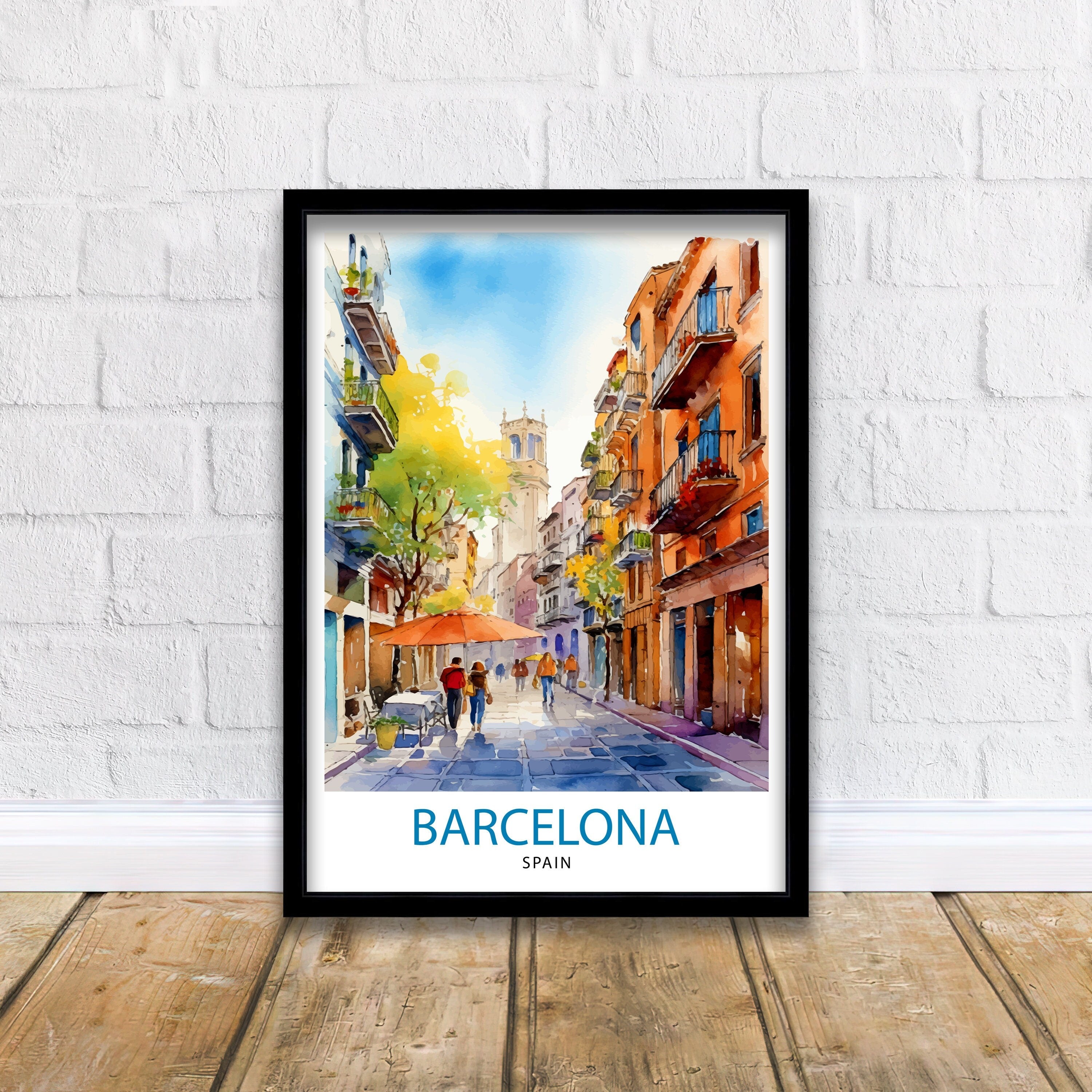 Barcelona Spain Travel Print Barcelona Wall Decor Barcelona Poster Spain Travel Prints Barcelona Art Print Barcelona