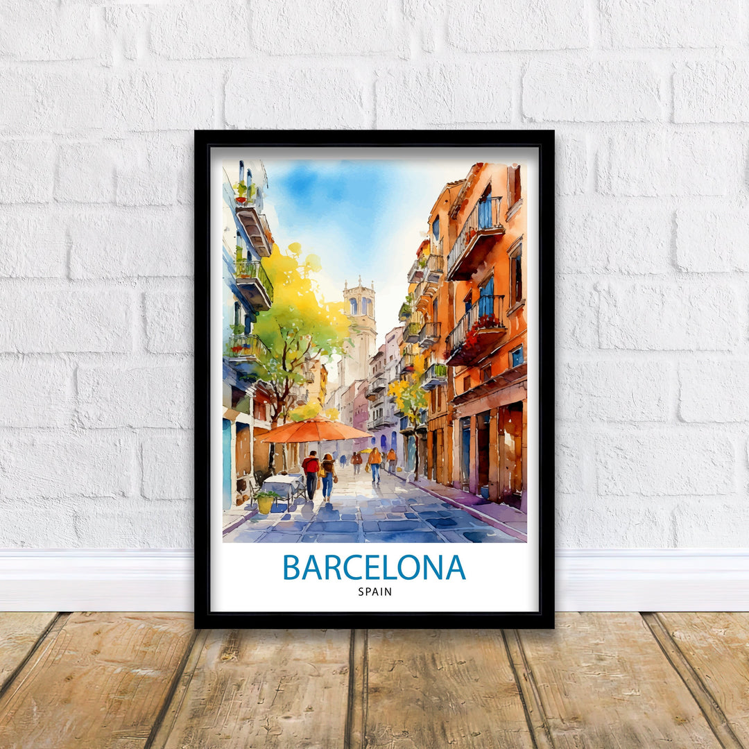 Barcelona Spain Travel Poster Barcelona