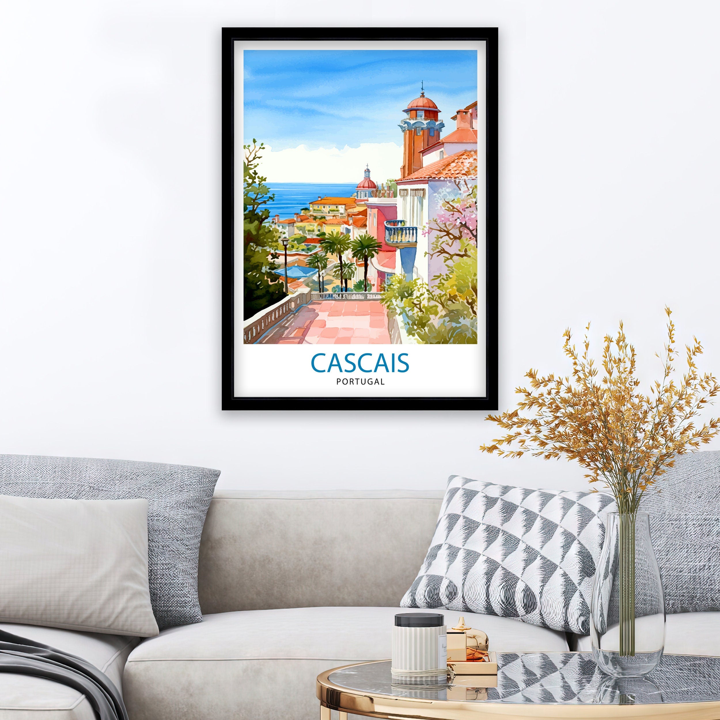 Cascais Portugal Print Cascais Decor Cascais Poster Cascais Art Cascais Wall Art Gift for Seaside Lovers Cascais Home Decor
