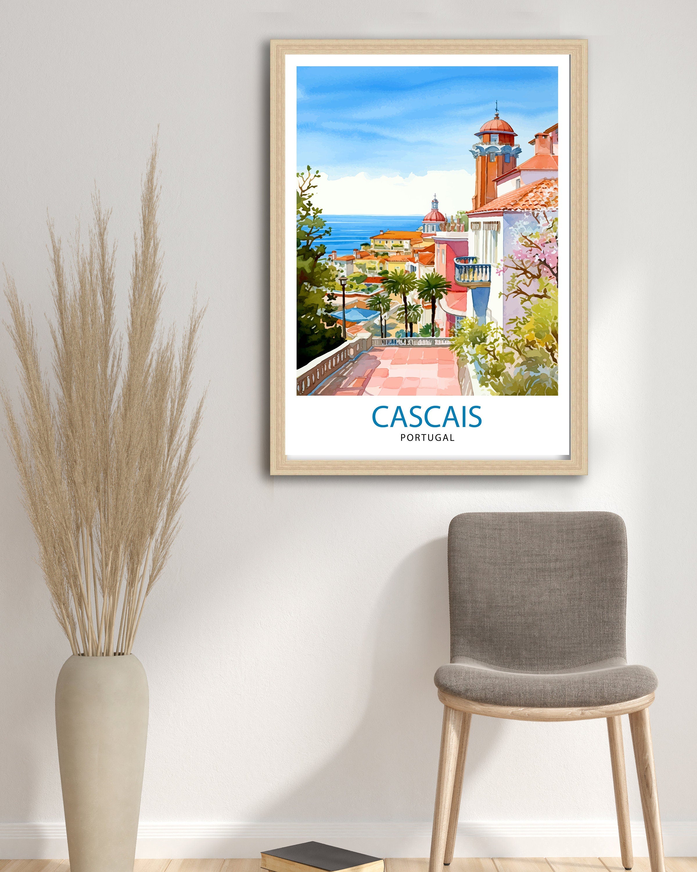 Cascais Portugal Print Cascais Decor Cascais Poster Cascais Art Cascais Wall Art Gift for Seaside Lovers Cascais Home Decor