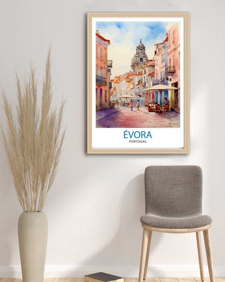 Evora Portugal Travel Poster Evora