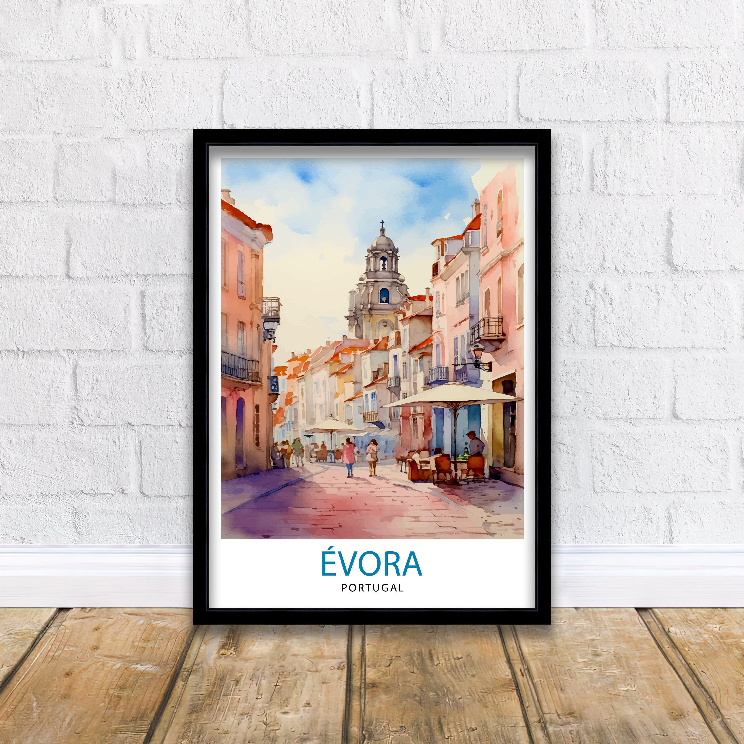 Evora Portugal Travel Print Evora Wall Decor Evora Poster Portugal Travel Prints Evora Art Print Evora Illustration Evora Wall Art