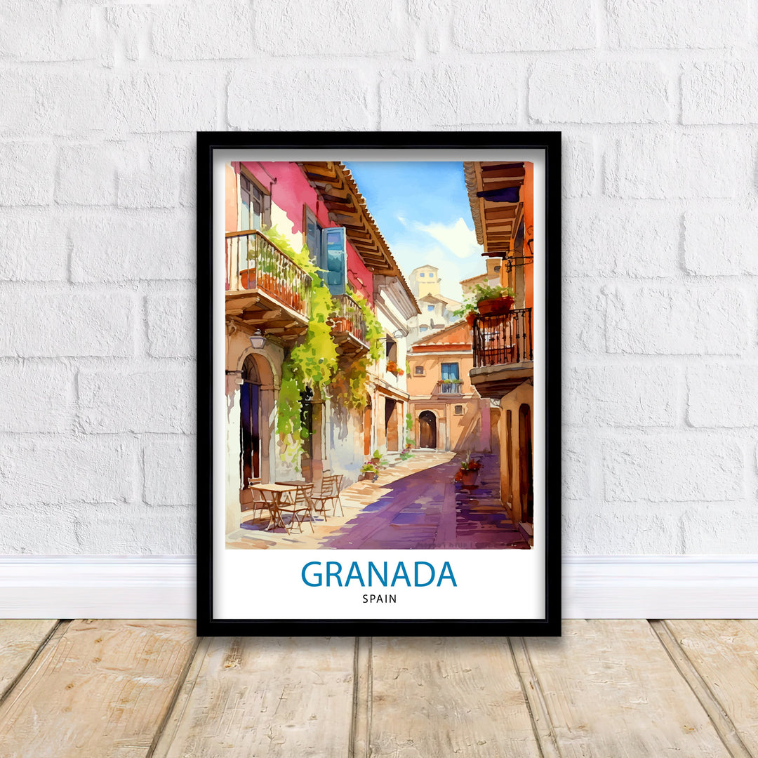 Granada Spain Travel Poster Granada Wall Art Spain Travel Poster Granada Home Decor Granada Spain Illustration Travel Posters