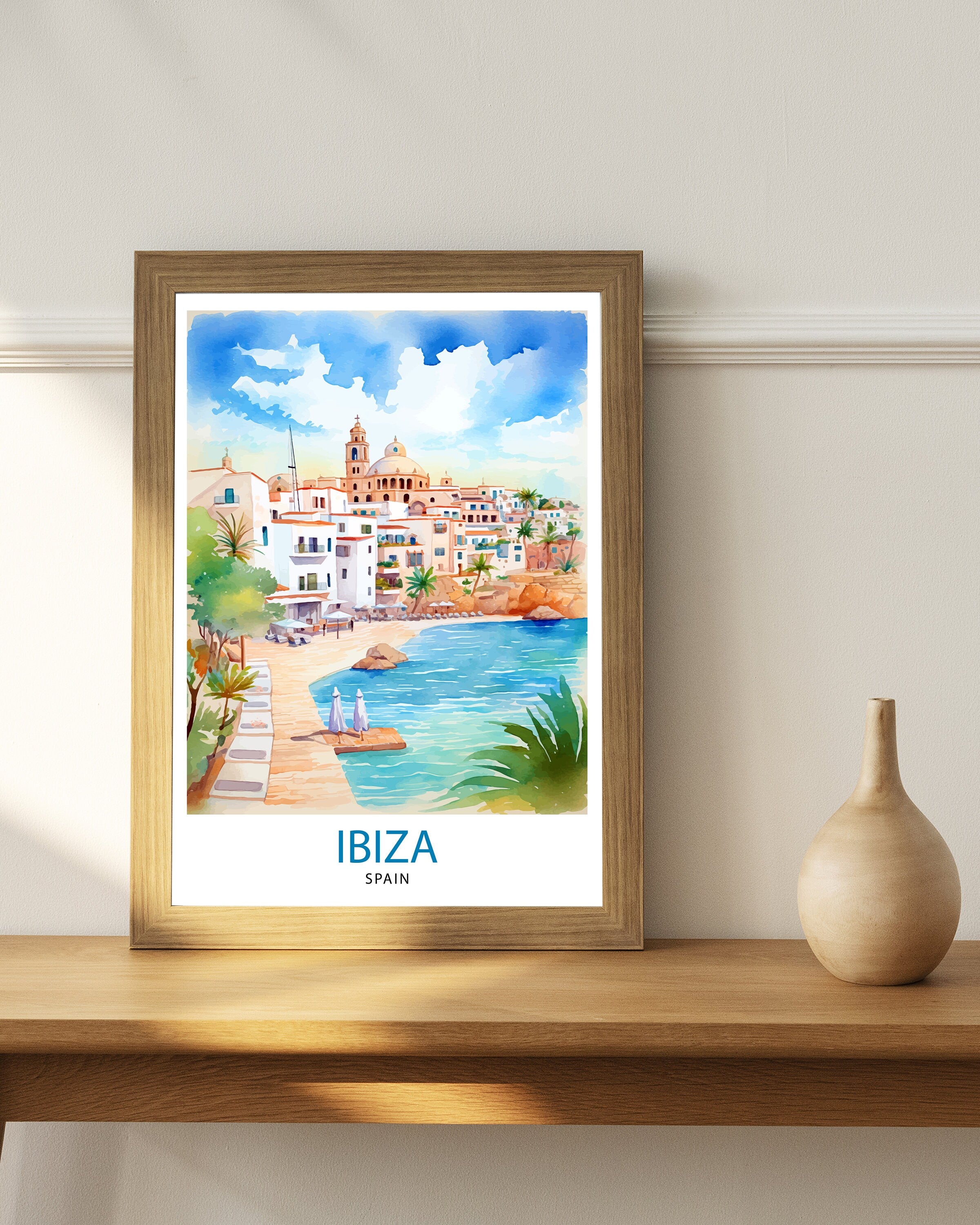 Ibiza Travel Print Ibiza Wall Art Ibiza Home Decor Ibiza Illustration Travel Poster Gift For Ibiza Lovers Spain Travel Print