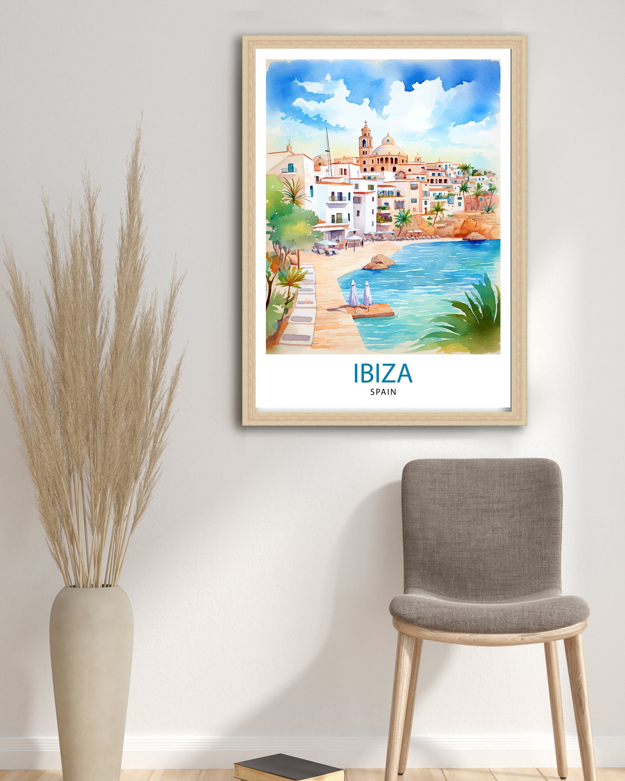 Ibiza Travel Print Ibiza Wall Art Ibiza Home Decor Ibiza Illustration Travel Poster Gift For Ibiza Lovers Spain Travel Print
