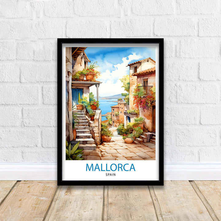 Mallorca Spain Travel Poster Mallorca Wall Art Mallorca Home Decor Spain Illustration Travel Poster Gift for Mallorca Lover Spain Travel