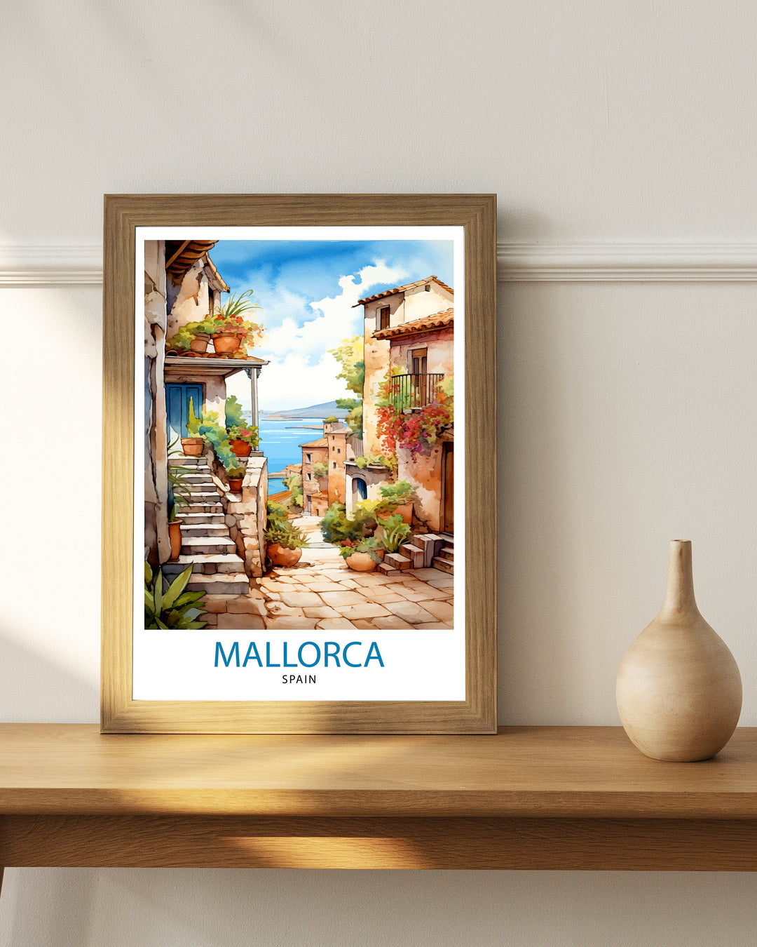 Mallorca Spain Travel Poster Mallorca Wall Art Mallorca Home Decor Spain Illustration Travel Poster Gift for Mallorca Lover Spain Travel