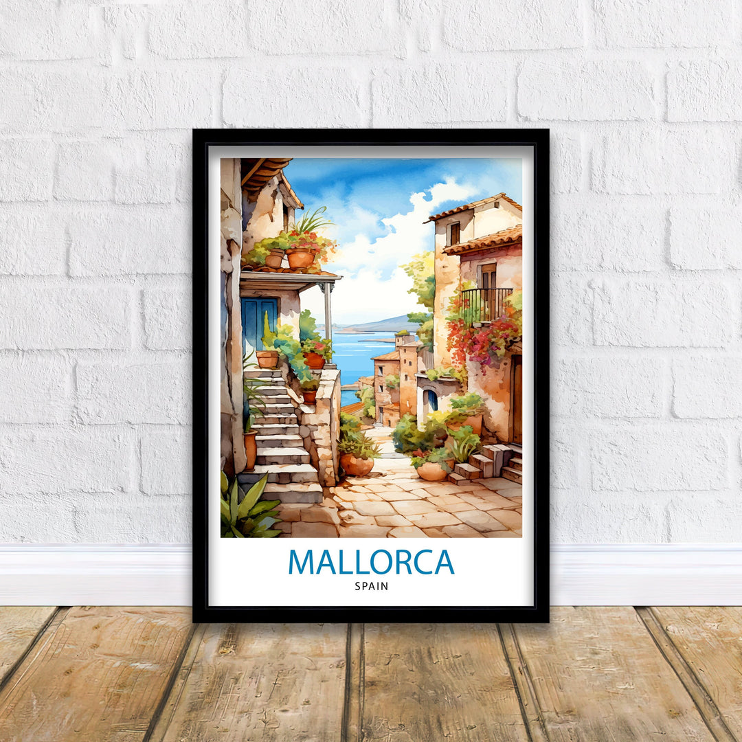 Mallorca Spain Travel Poster Mallorca Wall Art Mallorca Home Decor Spain Illustration Travel Poster Gift for Mallorca Lover Spain Travel