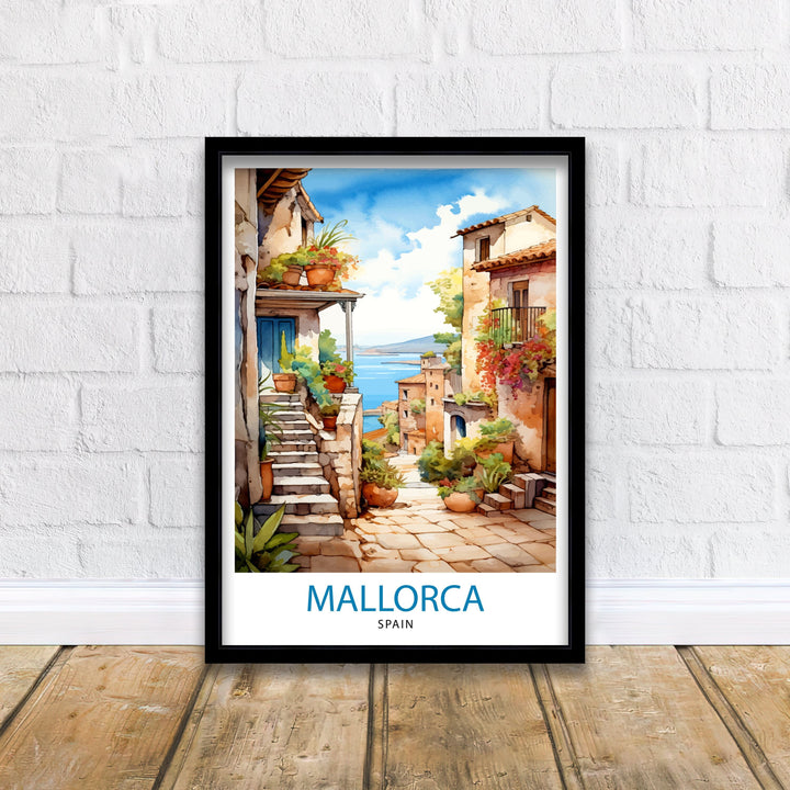 Mallorca Spain Travel Poster Mallorca Wall Art Mallorca Home Decor Spain Illustration Travel Poster Gift for Mallorca Lover Spain Travel