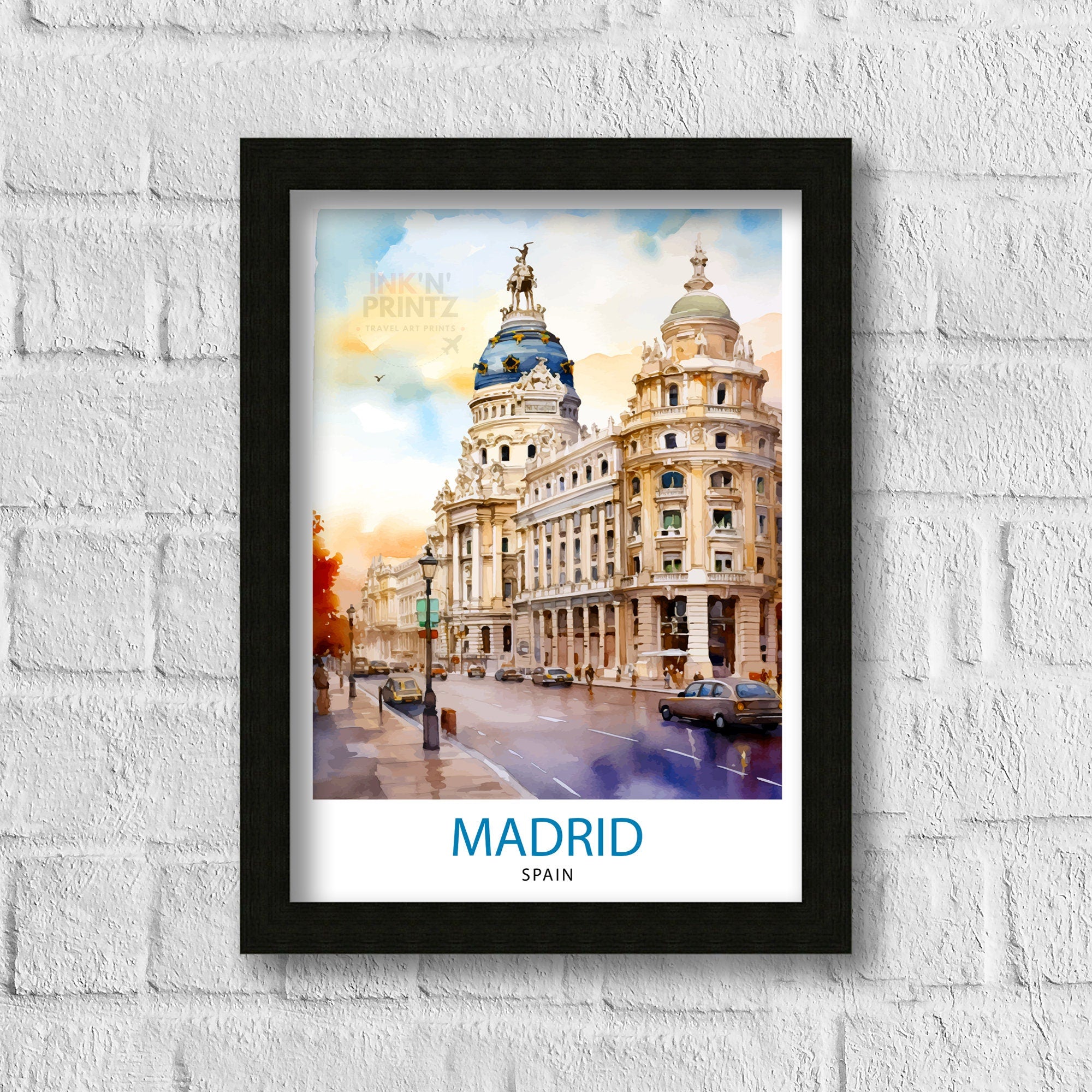Madrid Spain Travel Print Madrid Wall Decor Madrid Poster Spain Travel Prints Madrid Art Print Madrid Illustration Madrid Wall Art Spain