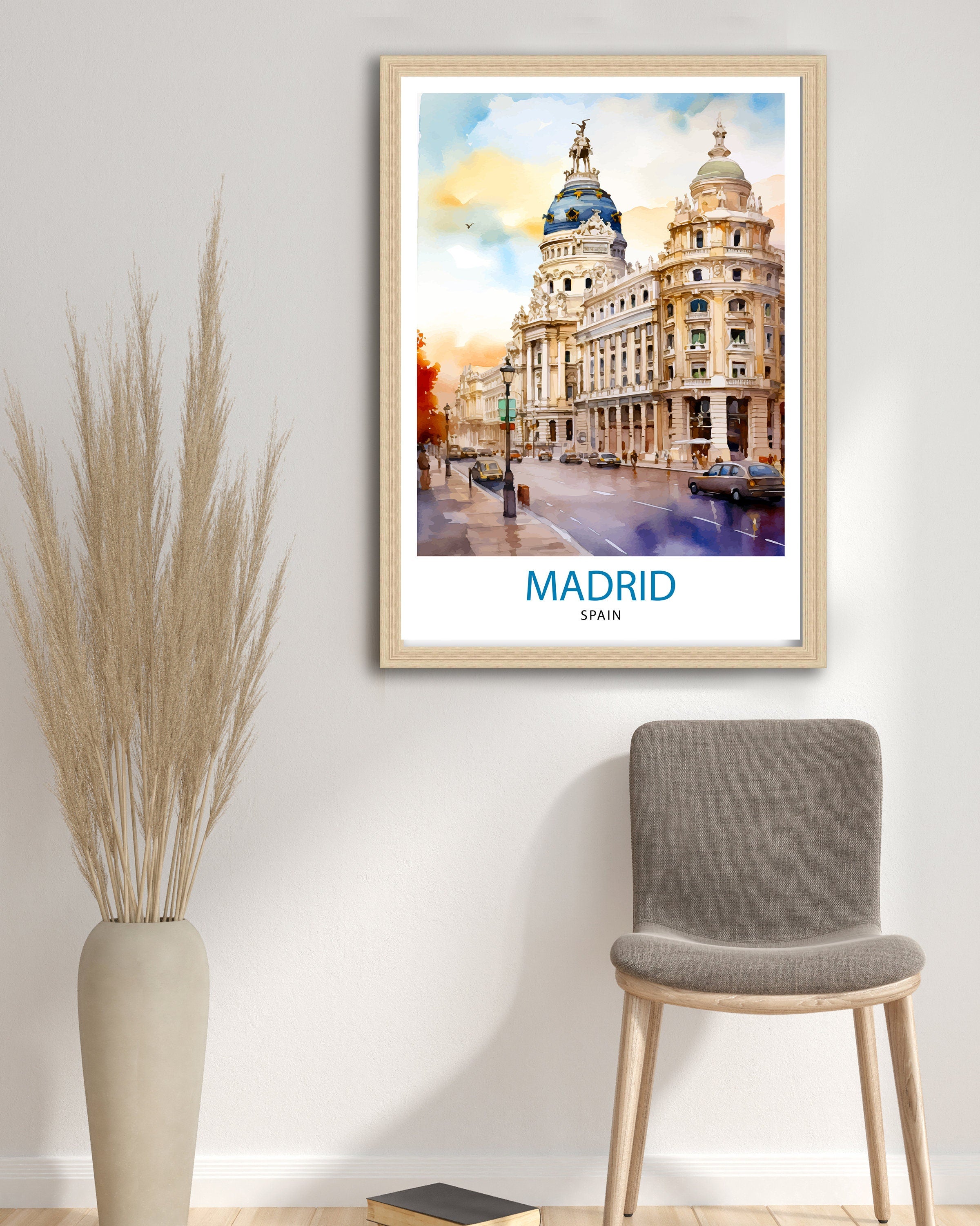 Madrid Spain Travel Print Madrid Wall Decor Madrid Poster Spain Travel Prints Madrid Art Print Madrid Illustration Madrid Wall Art Spain