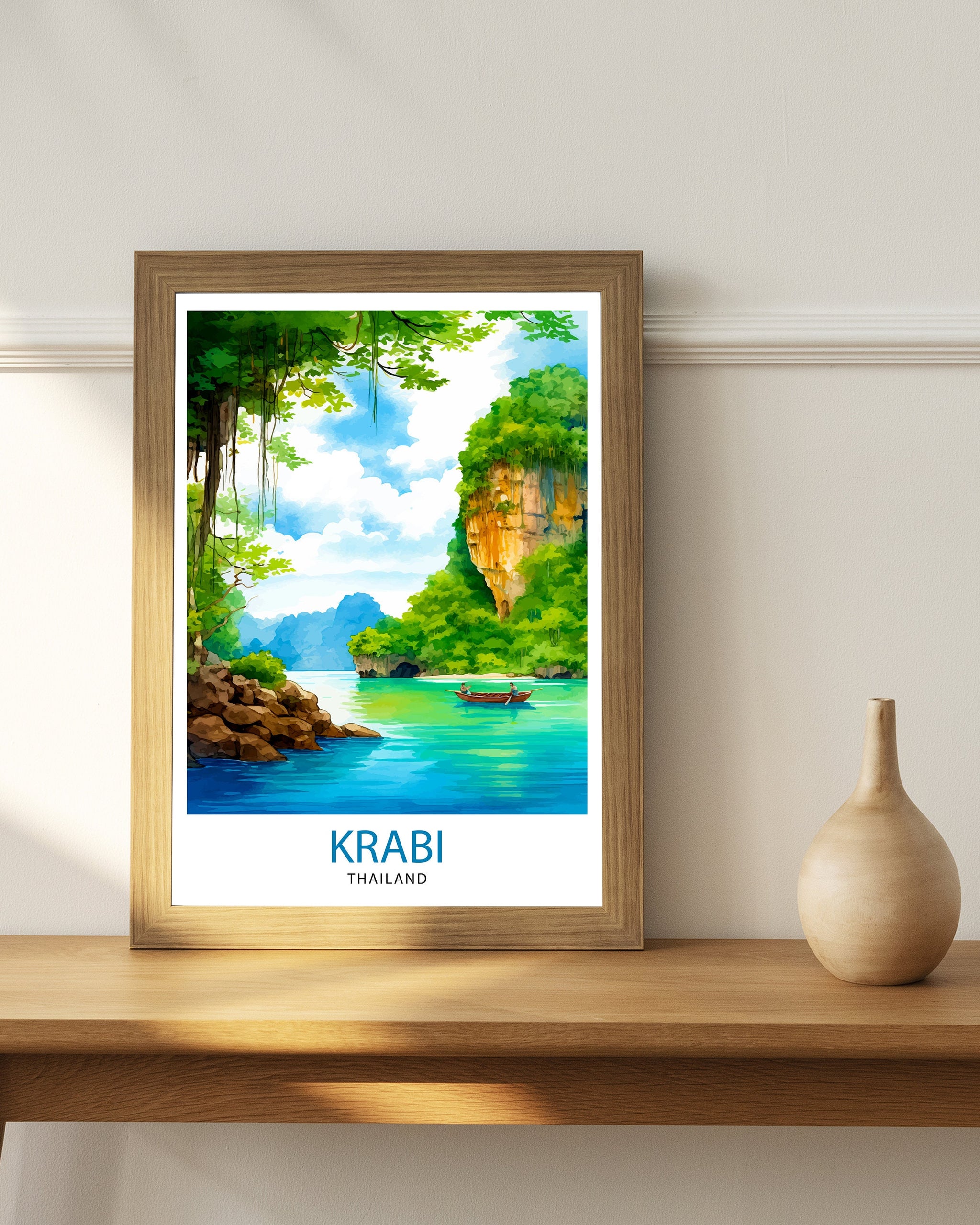 Krabi Thailand Travel Print Krabi Wall Decor Krabi Poster Thailand Travel Prints Krabi Art Print Krabi Illustration Krabi Wall Art Thailand