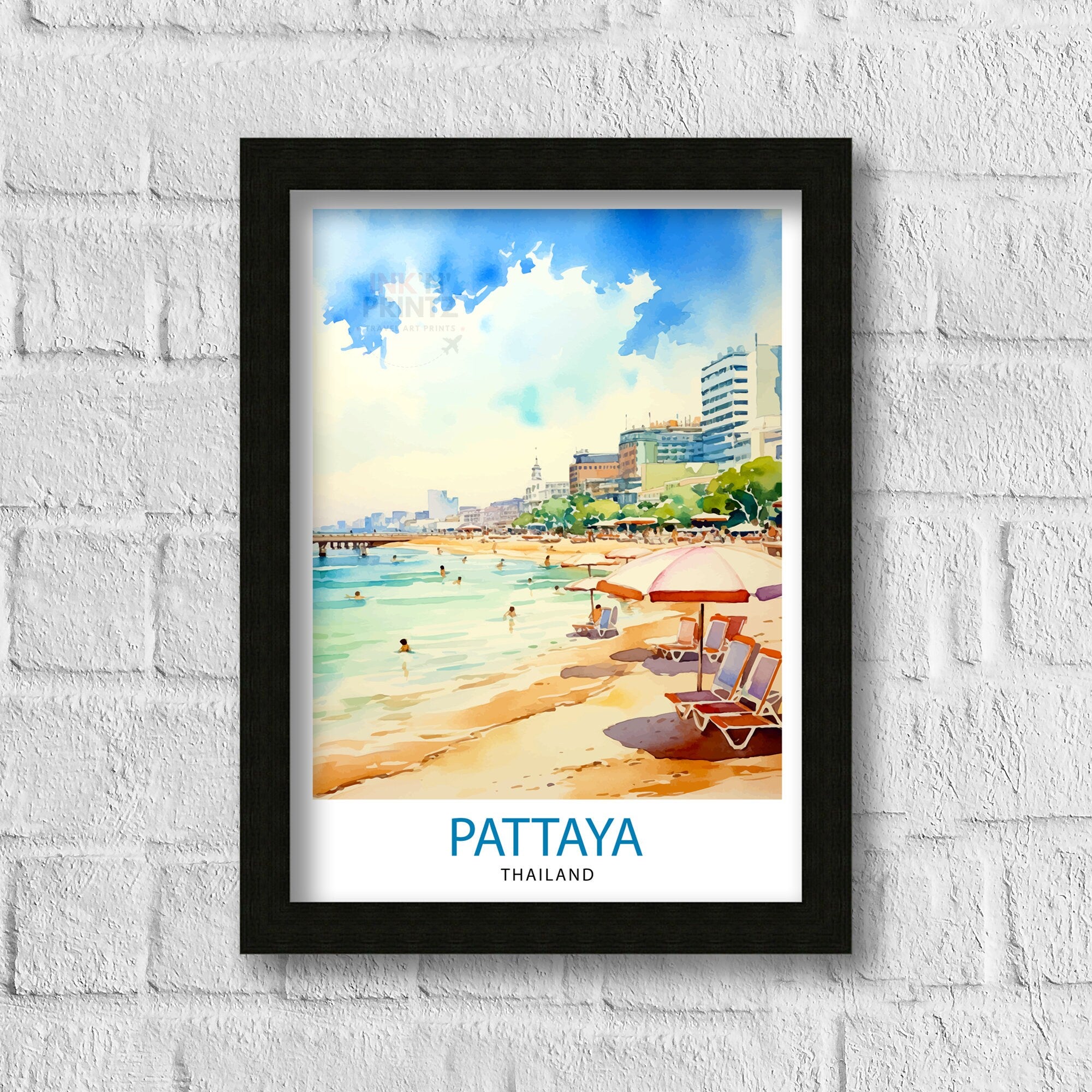 Pattaya Thailand Travel Print Pattaya Wall Decor Pattaya Poster Thailand Travel Prints Pattaya Art Print Pattaya Illustration Pattaya Wall