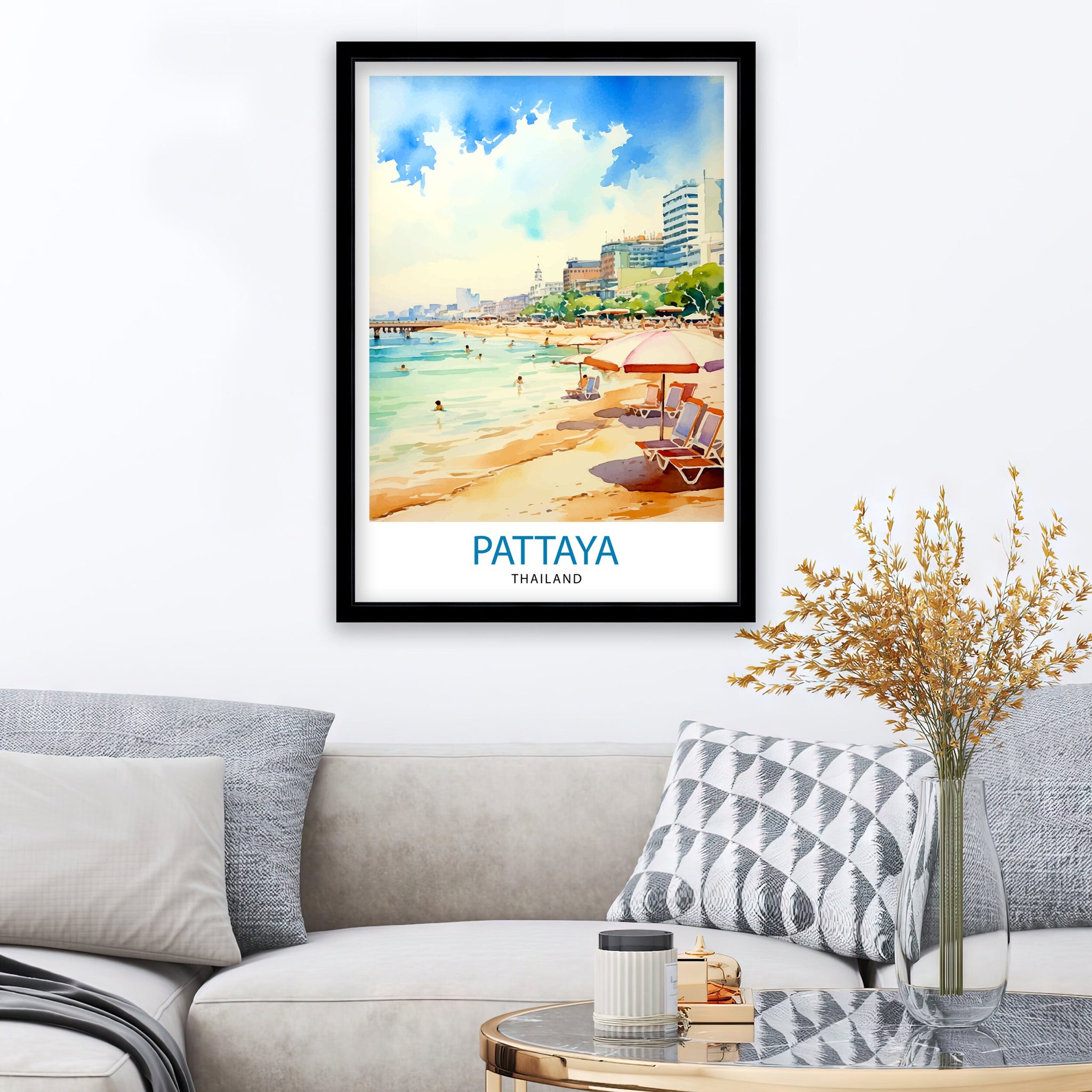 Pattaya Thailand Travel Print Pattaya Wall Decor Pattaya Poster Thailand Travel Prints Pattaya Art Print Pattaya Illustration Pattaya Wall