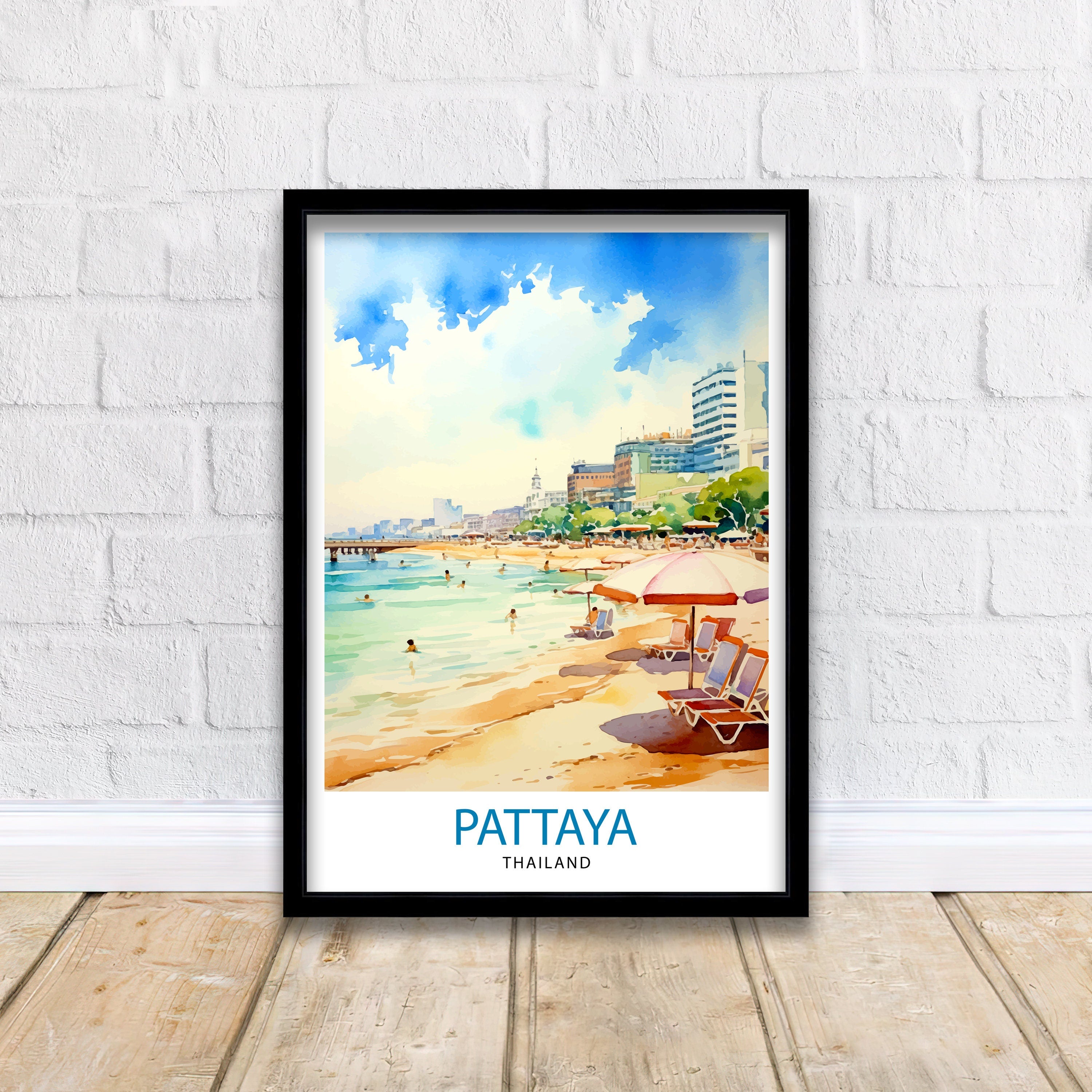 Pattaya Thailand Travel Print Pattaya Wall Decor Pattaya Poster Thailand Travel Prints Pattaya Art Print Pattaya Illustration Pattaya Wall