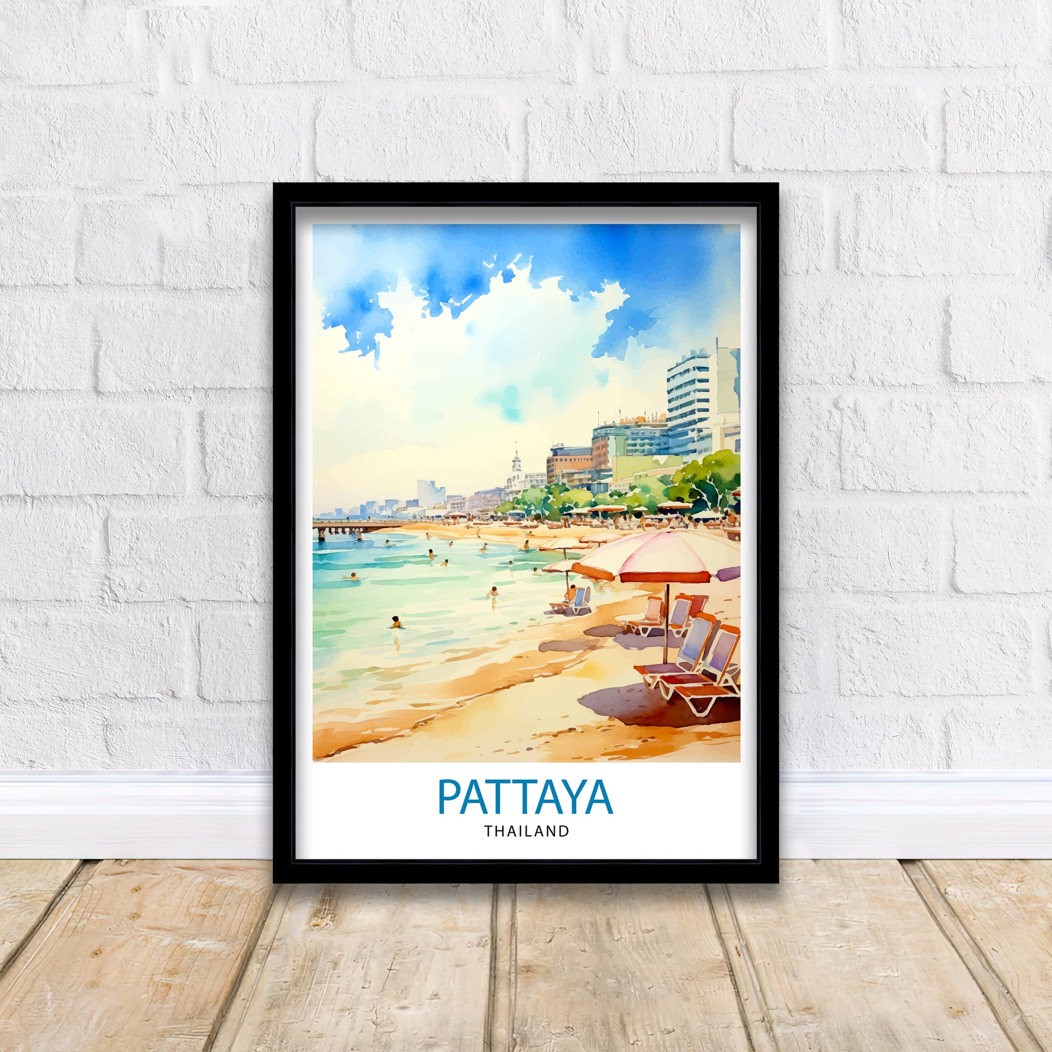 Pattaya Thailand Travel Print Pattaya Wall Decor Pattaya Poster Thailand Travel Prints Pattaya Art Print Pattaya Illustration Pattaya Wall