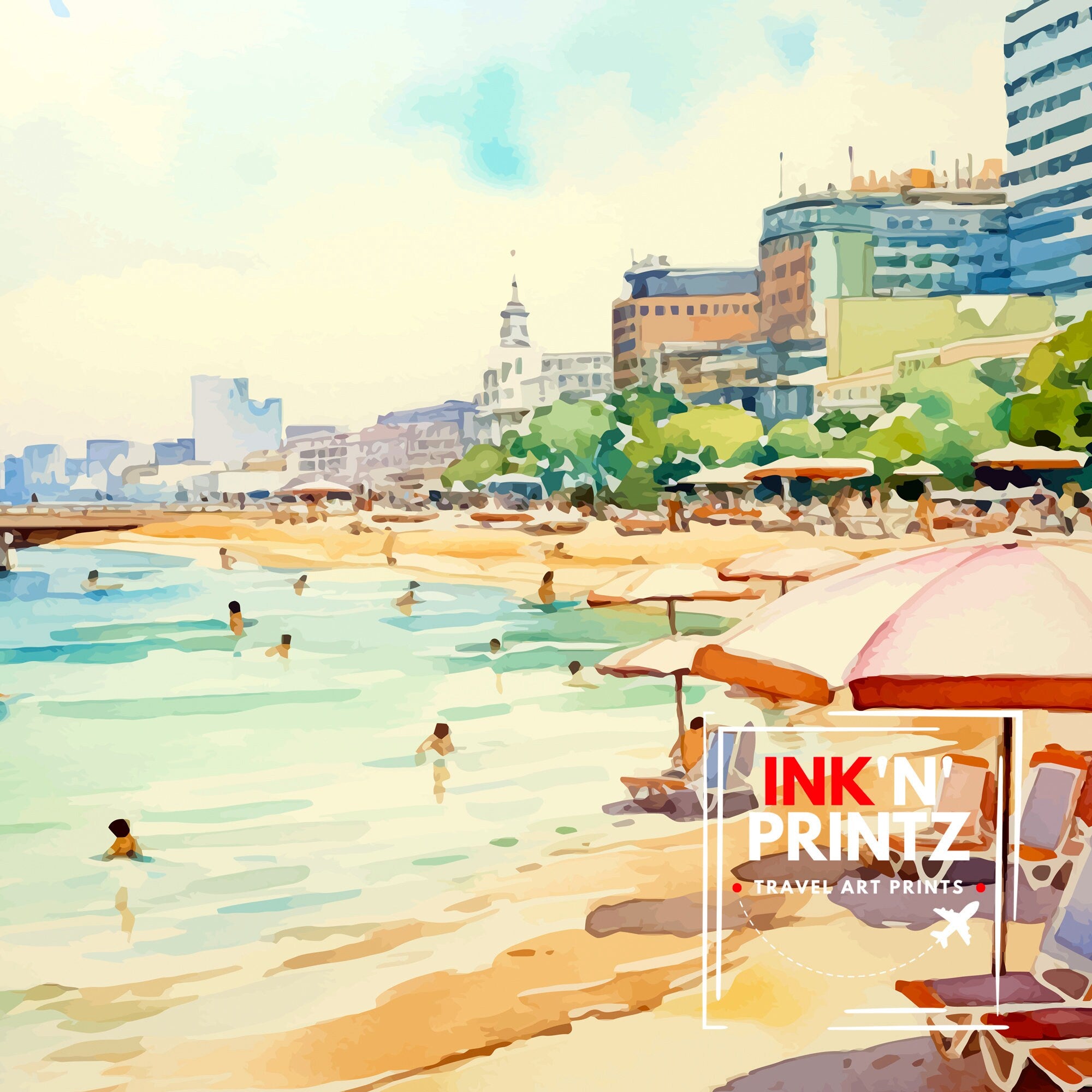 Pattaya Thailand Travel Print Pattaya Wall Decor Pattaya Poster Thailand Travel Prints Pattaya Art Print Pattaya Illustration Pattaya Wall
