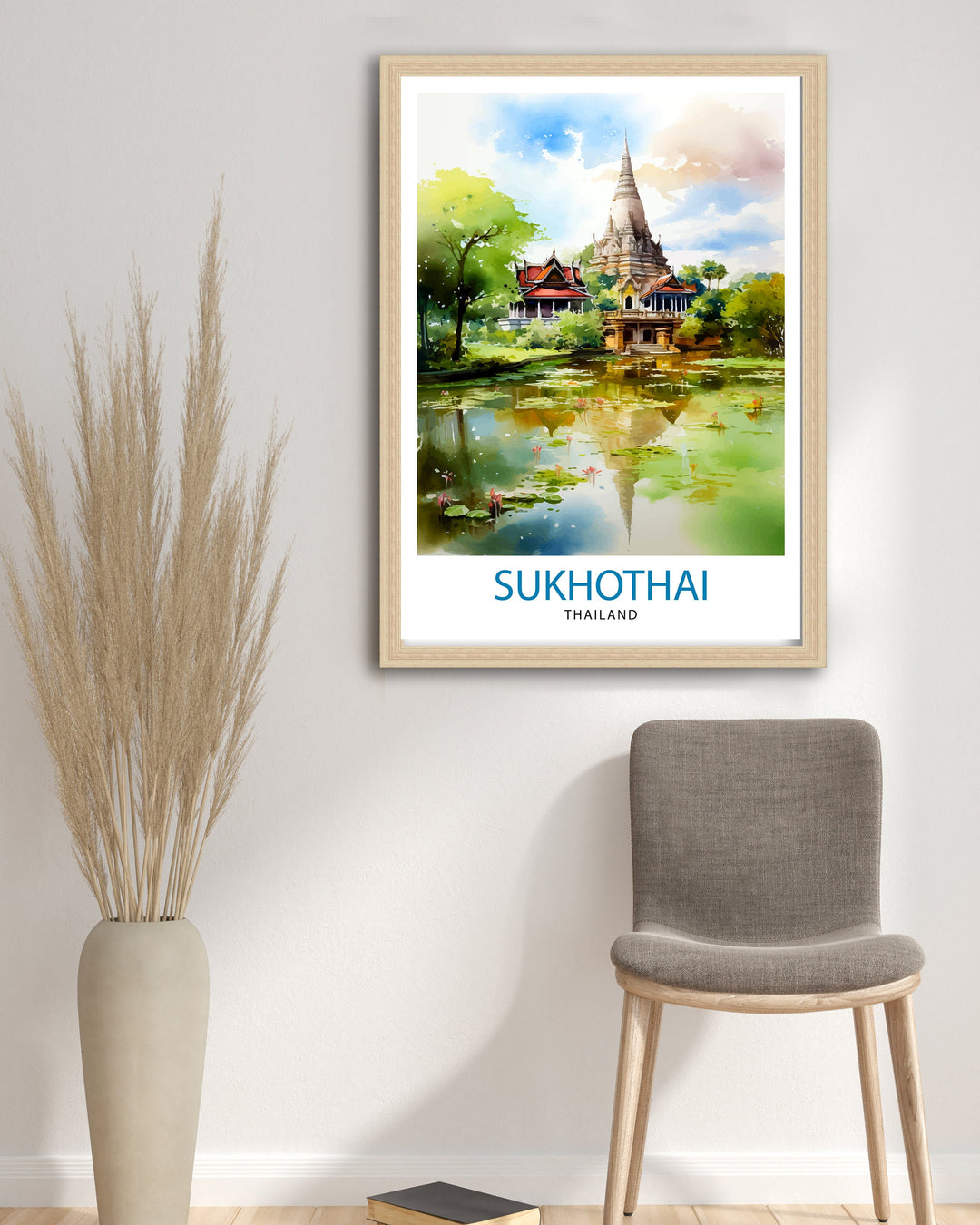 Sukhothai Thailand Travel Poster Sukhothai