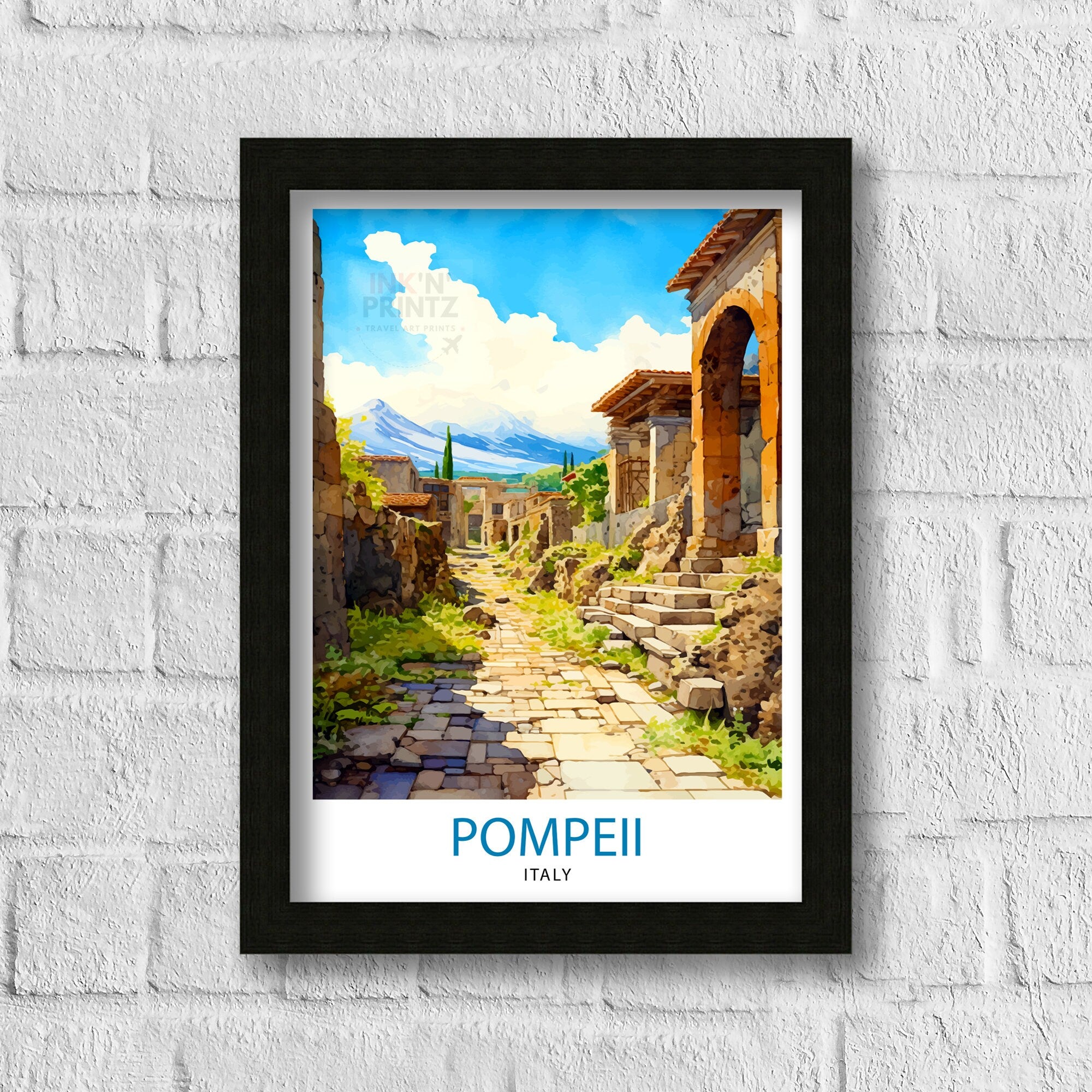 Pompeii Italy Travel Print Pompeii Wall Decor Pompeii Poster Italy Travel Prints Pompeii Art Print Pompeii Illustration Pompeii Wall Art