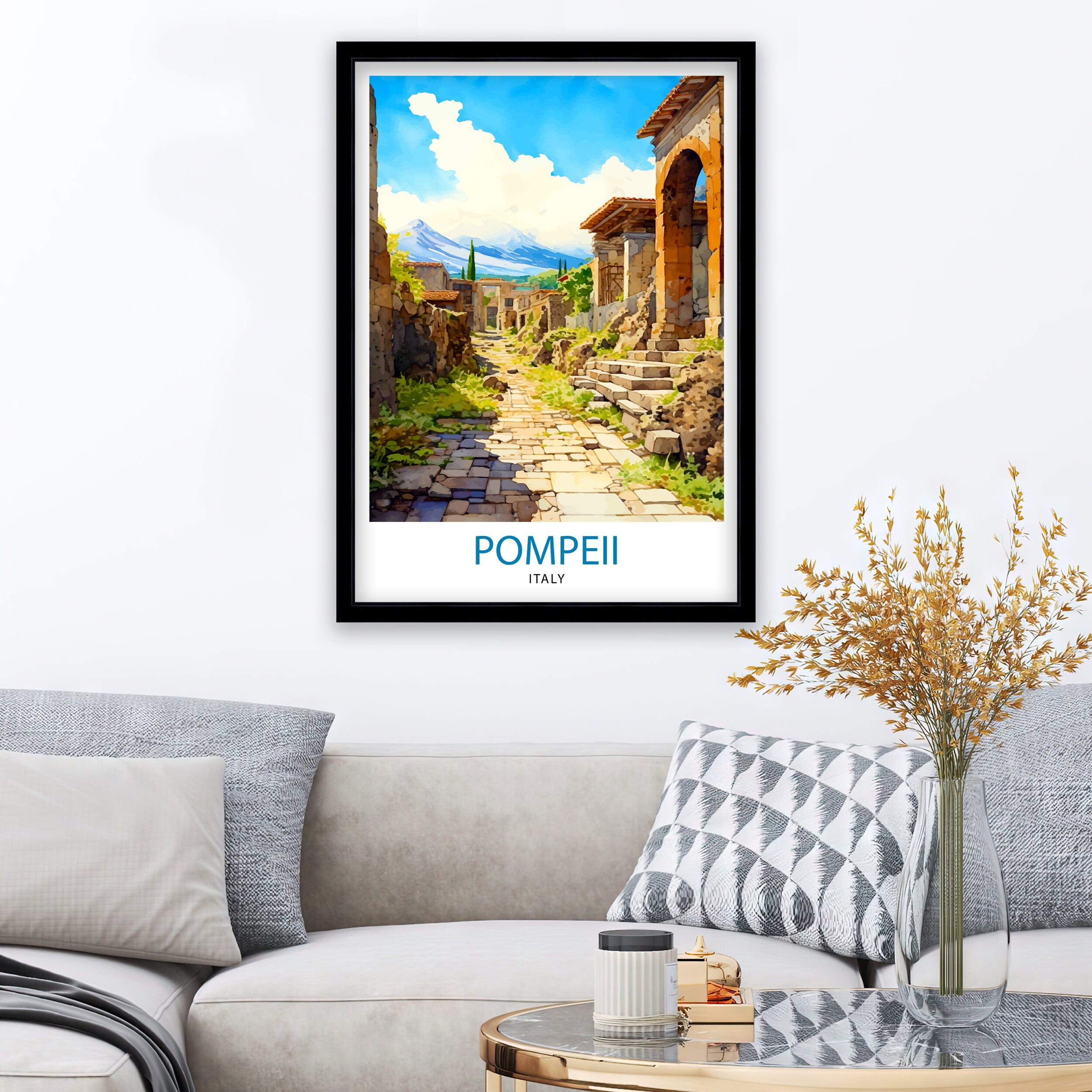 Pompeii Italy Travel Print Pompeii Wall Decor Pompeii Poster Italy Travel Prints Pompeii Art Print Pompeii Illustration Pompeii Wall Art
