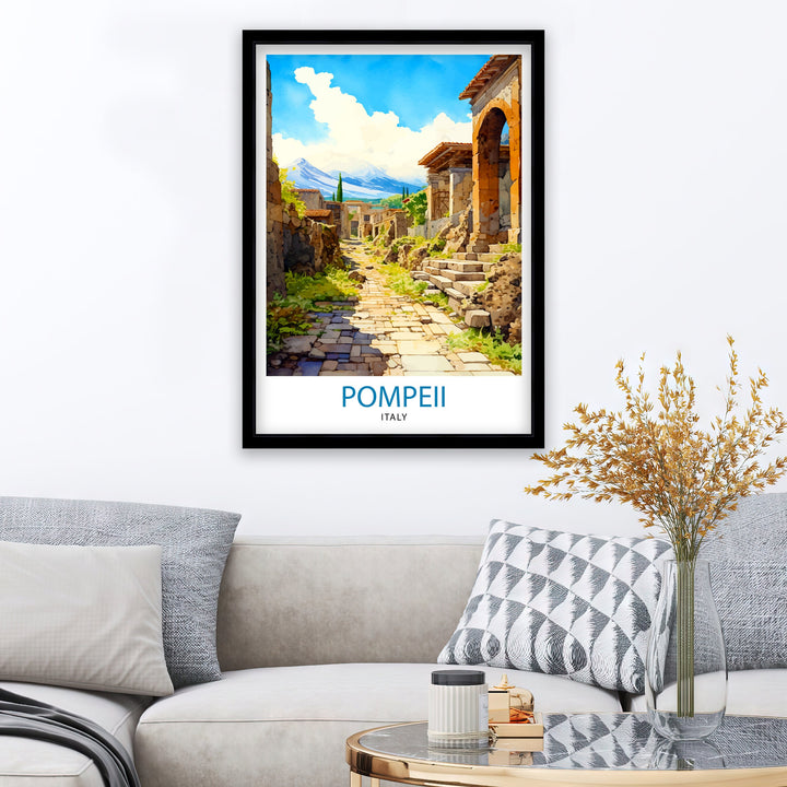 Pompeii Italy Travel Poster Pompeii