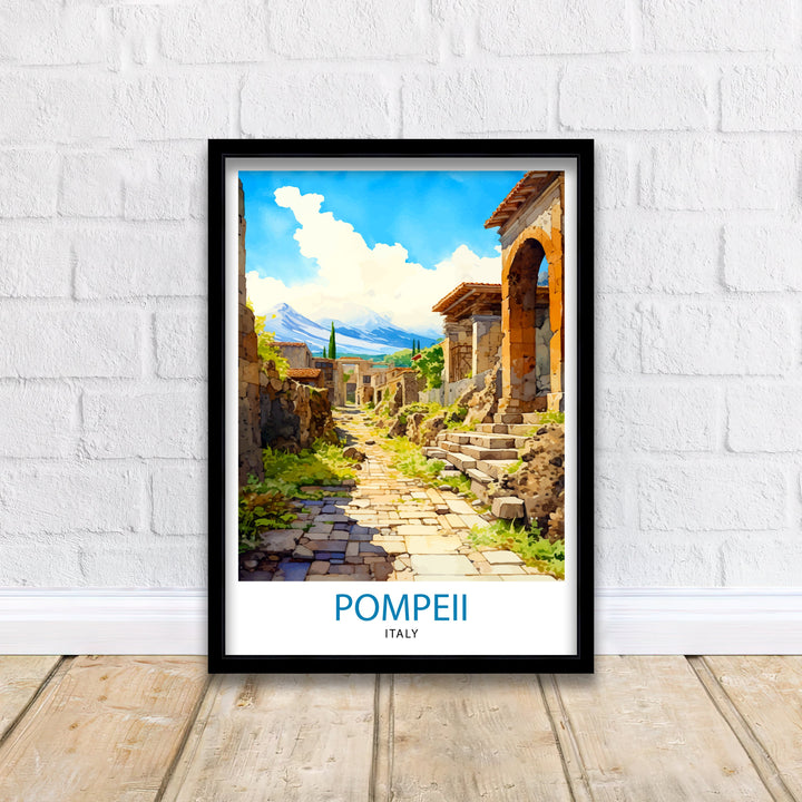 Pompeii Italy Travel Poster Pompeii