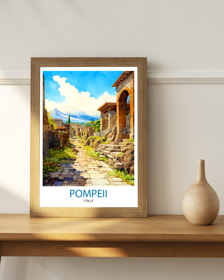 Pompeii Italy Travel Poster Pompeii