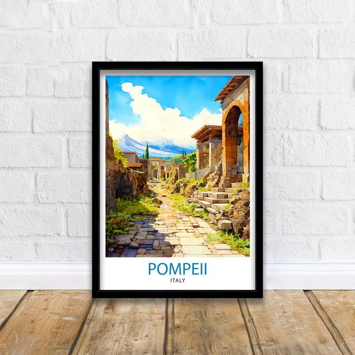 Pompeii Italy Travel Poster Pompeii