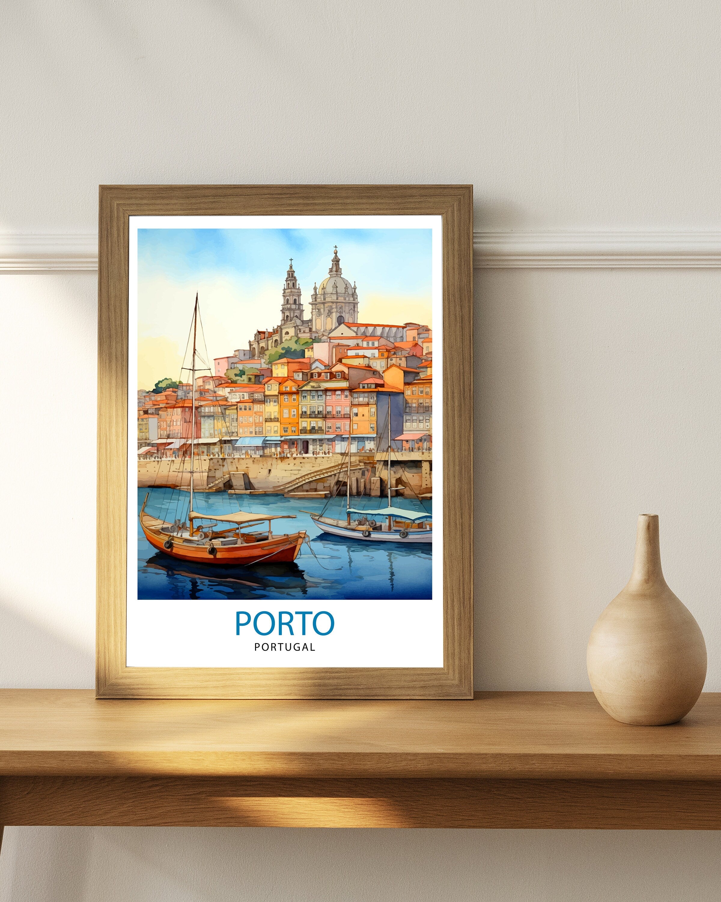 Porto Portugal Travel Print Porto Wall Decor Porto Poster Portugal Travel Prints Porto Art Print Porto Illustration Porto Wall Art